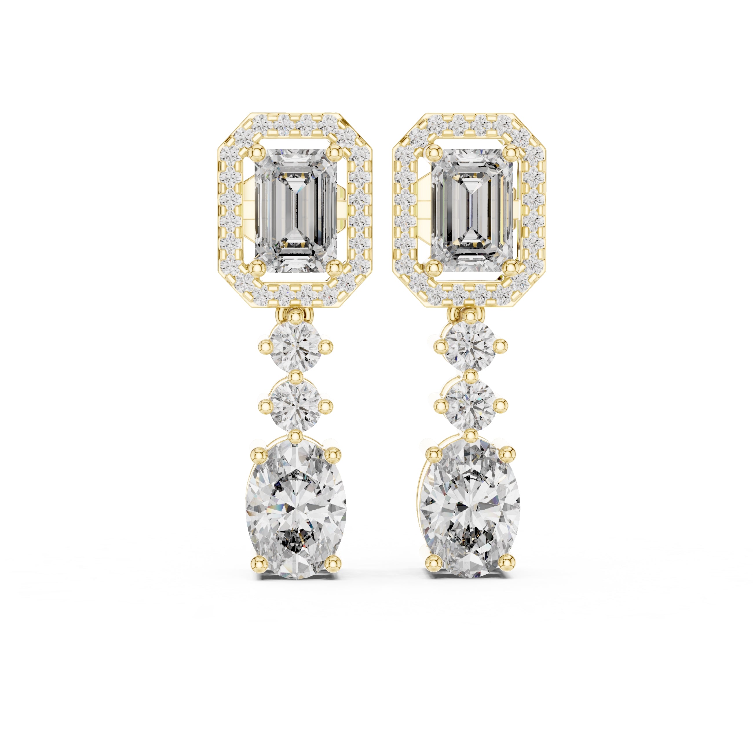 The Imperial Cascade Lan Grown Diamond Earrings Yellow Gold