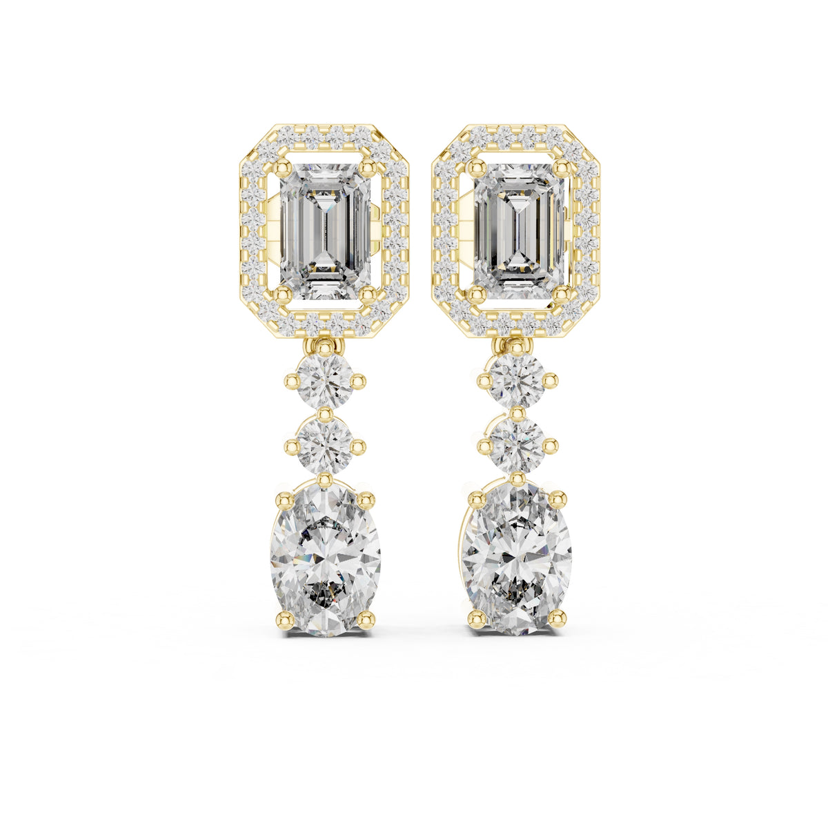 The Imperial Cascade Lab Grown Diamond Earrings Yellow Gold