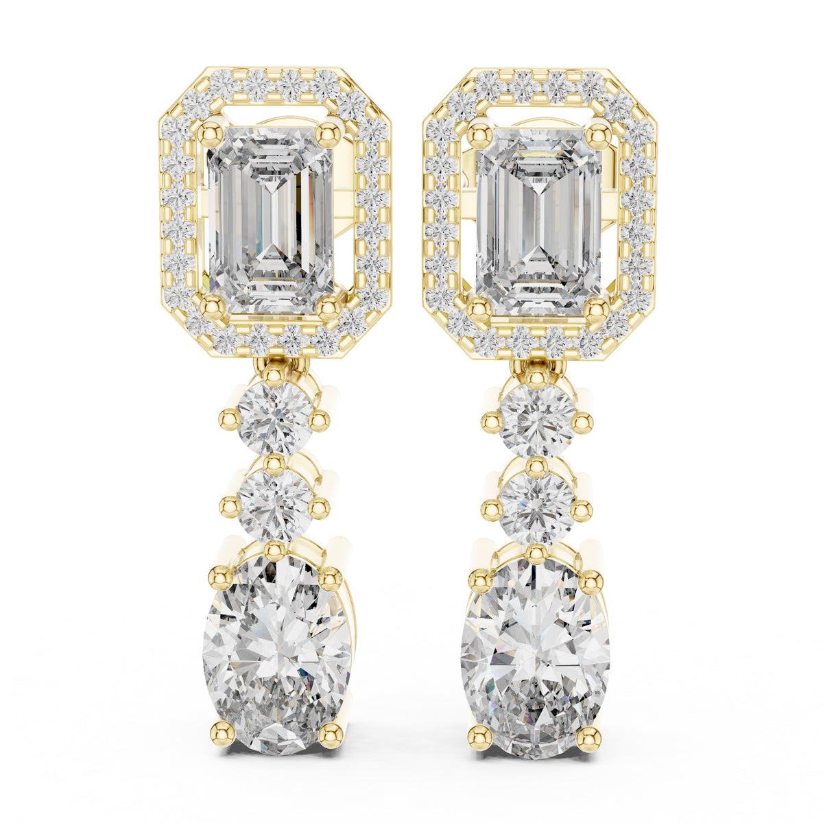 The Imperial Cascade Lan Grown Diamond Earrings Yellow Gold