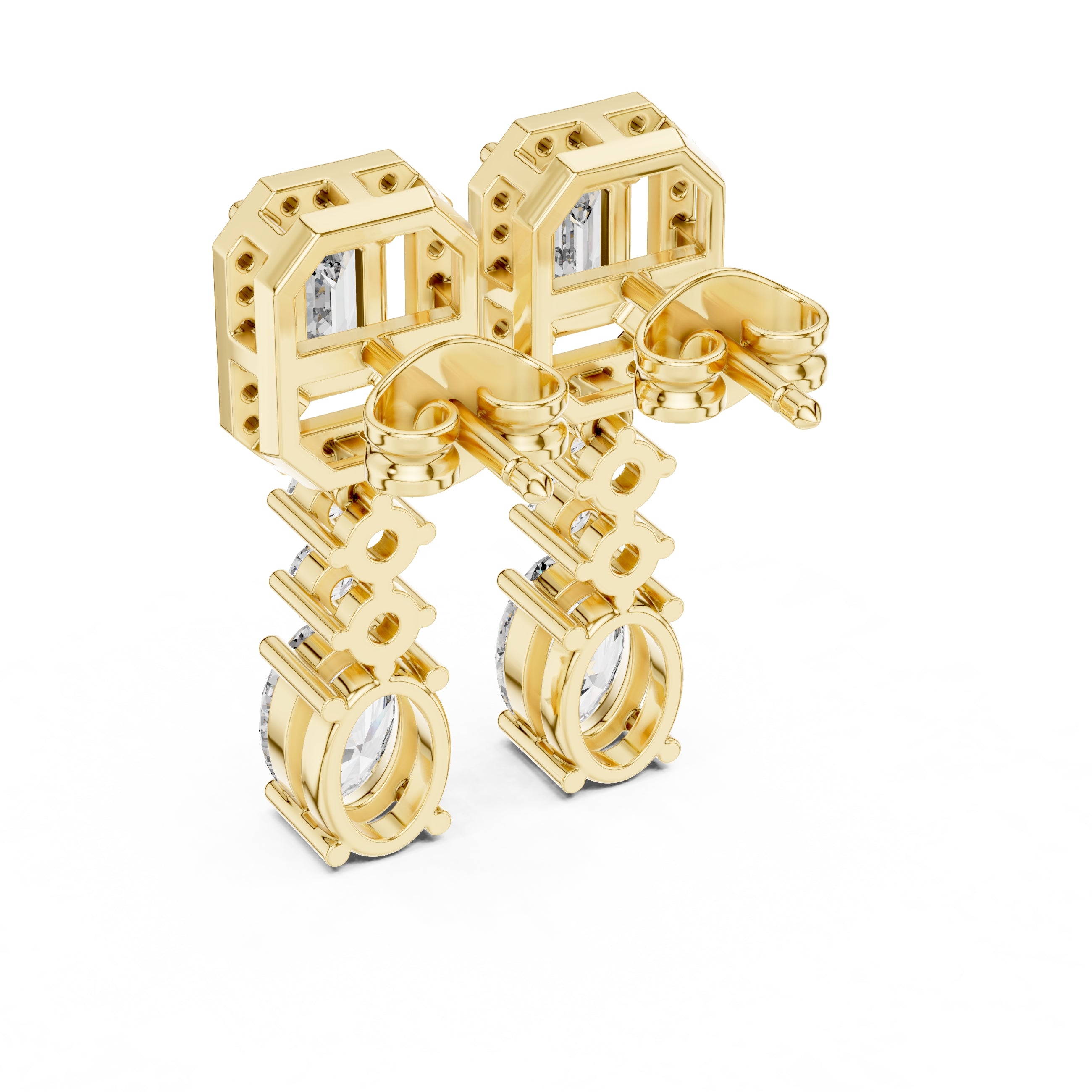 The Imperial Cascade Lan Grown Diamond Earrings Yellow Gold