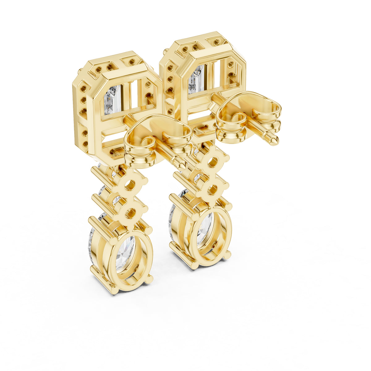 The Imperial Cascade Lab Grown Diamond Earrings Yellow Gold