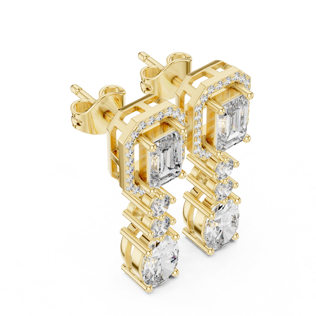 The Imperial Cascade Lan Grown Diamond Earrings Yellow Gold