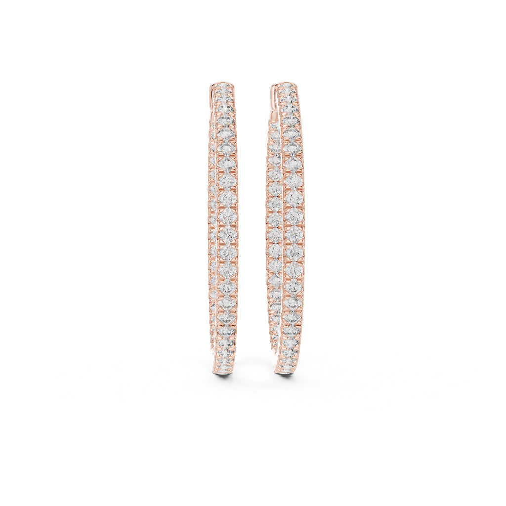 The Lumina Inside-Out Lan Grown Diamond Hoops Rose Gold