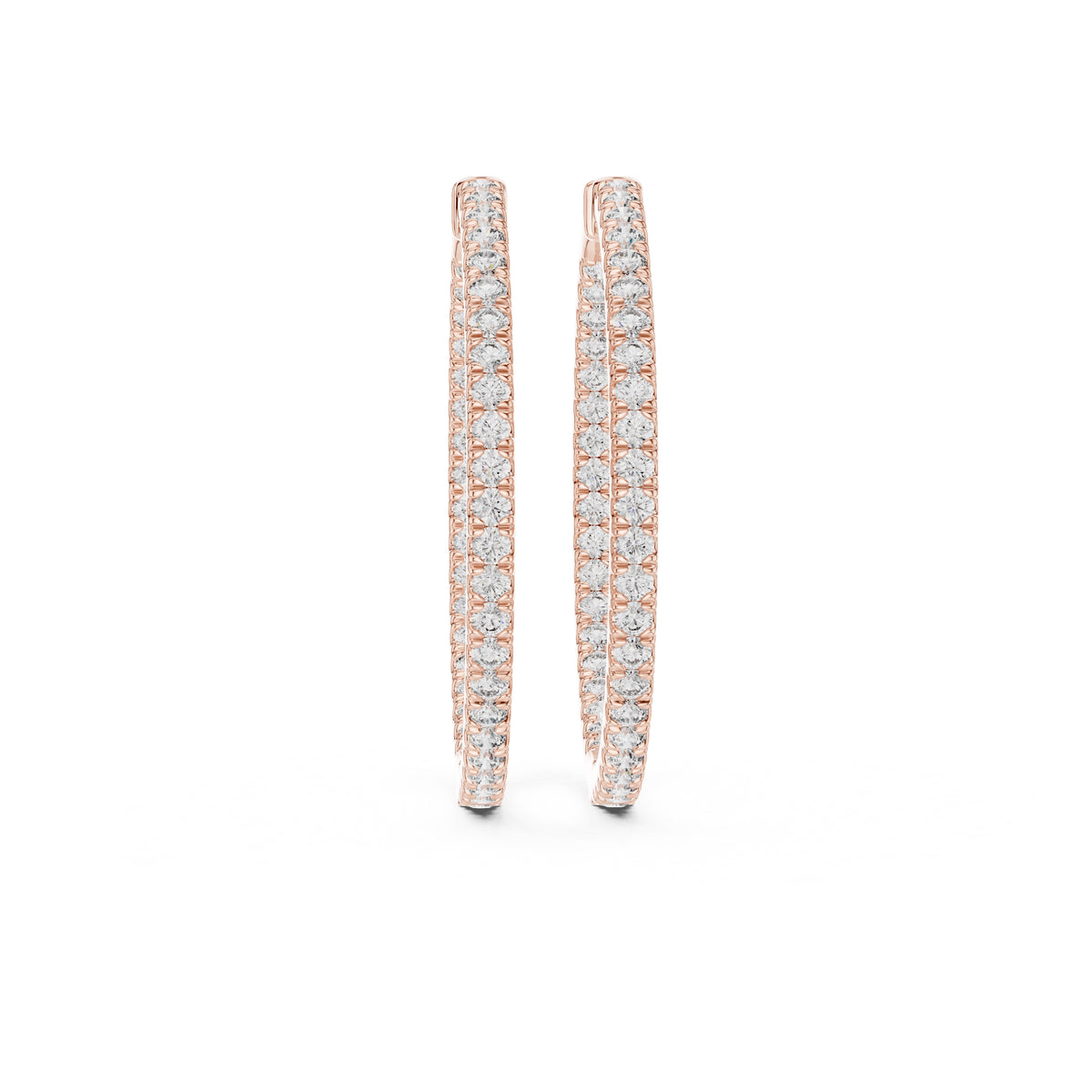 The Lumina Inside-Out Lab Grown Diamond Hoops Rose Gold