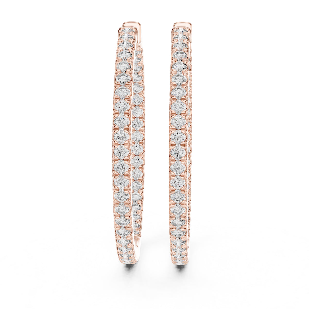 The Lumina Inside-Out Lan Grown Diamond Hoops Rose Gold
