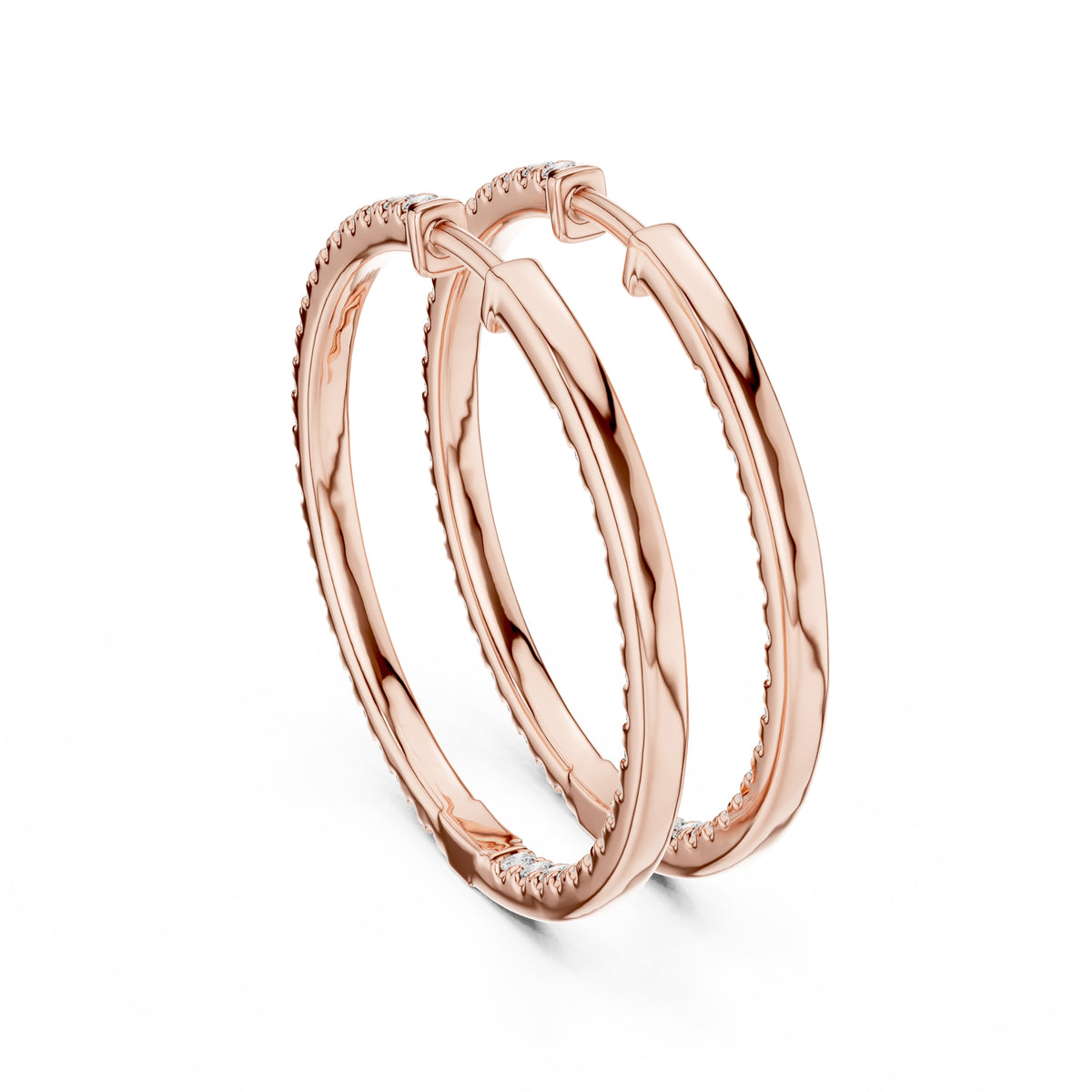 The Lumina Inside-Out Lan Grown Diamond Hoops Rose Gold