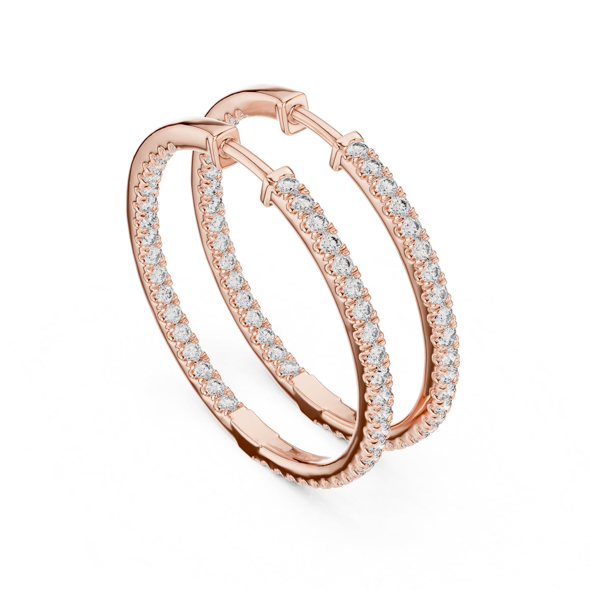 The Lumina Inside-Out Lan Grown Diamond Hoops Rose Gold