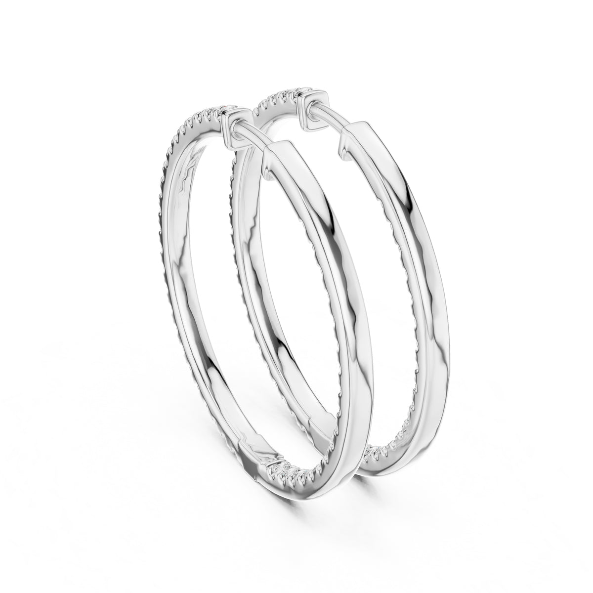 The Lumina Inside-Out Lan Grown Diamond Hoops White Gold