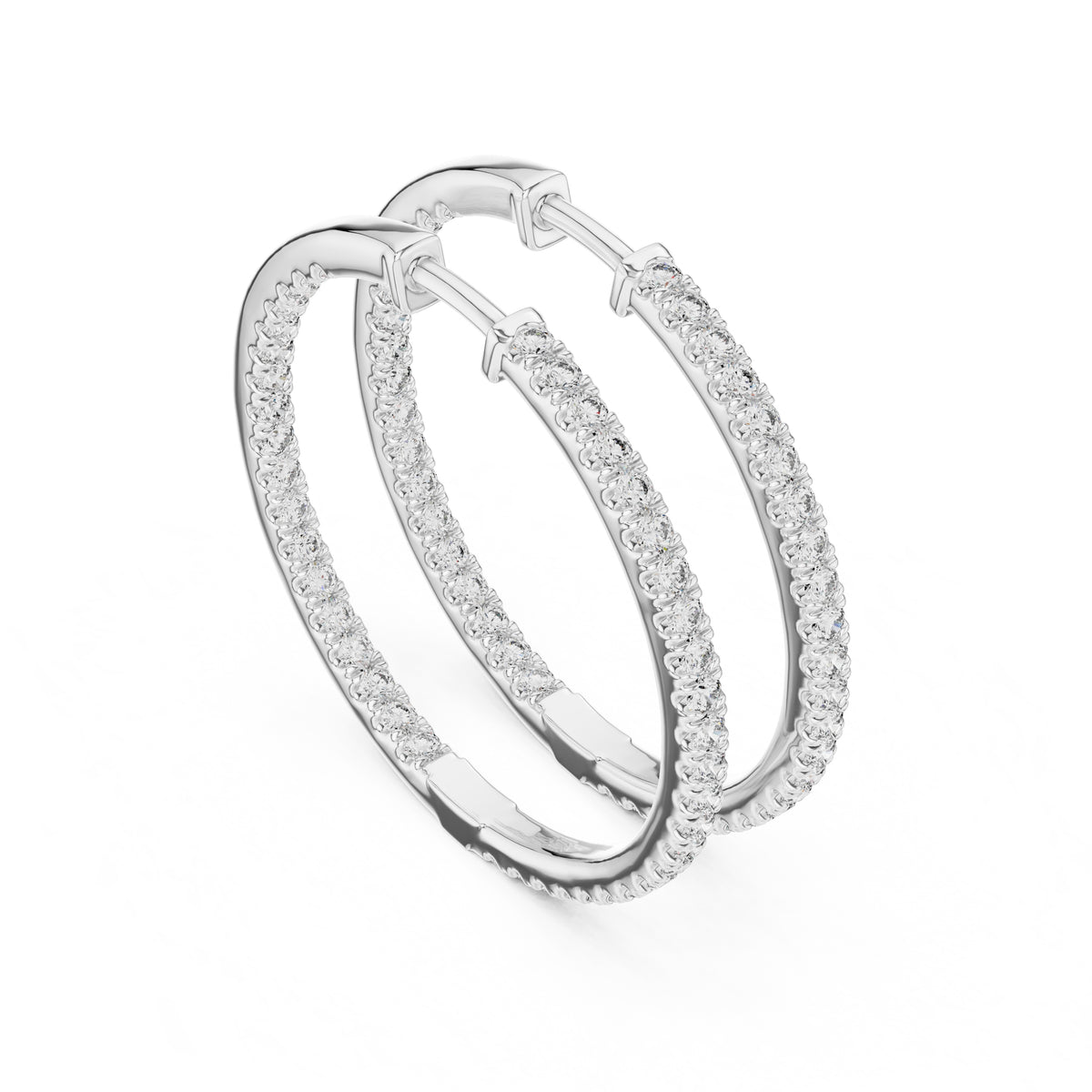 The Lumina Inside-Out Lan Grown Diamond Hoops White Gold