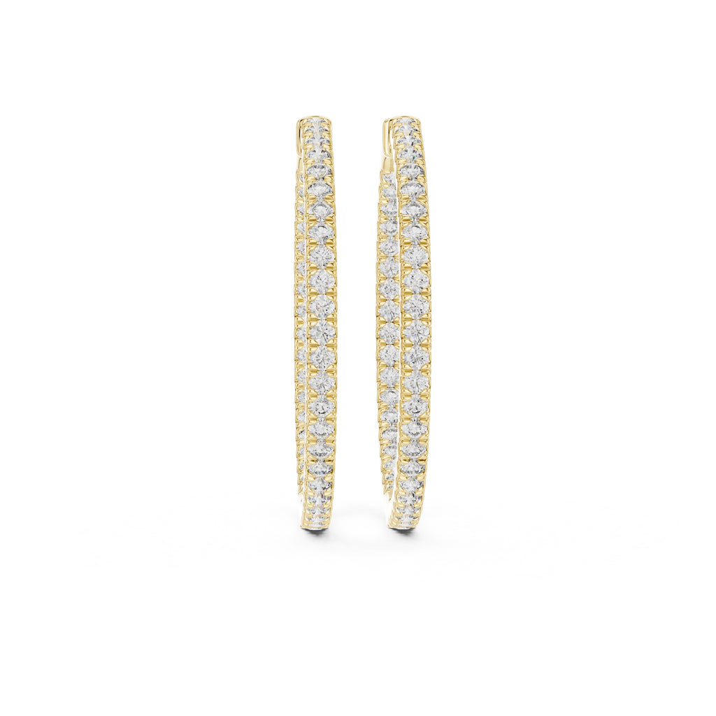 The Lumina Inside-Out Lan Grown Diamond Hoops Yellow Gold