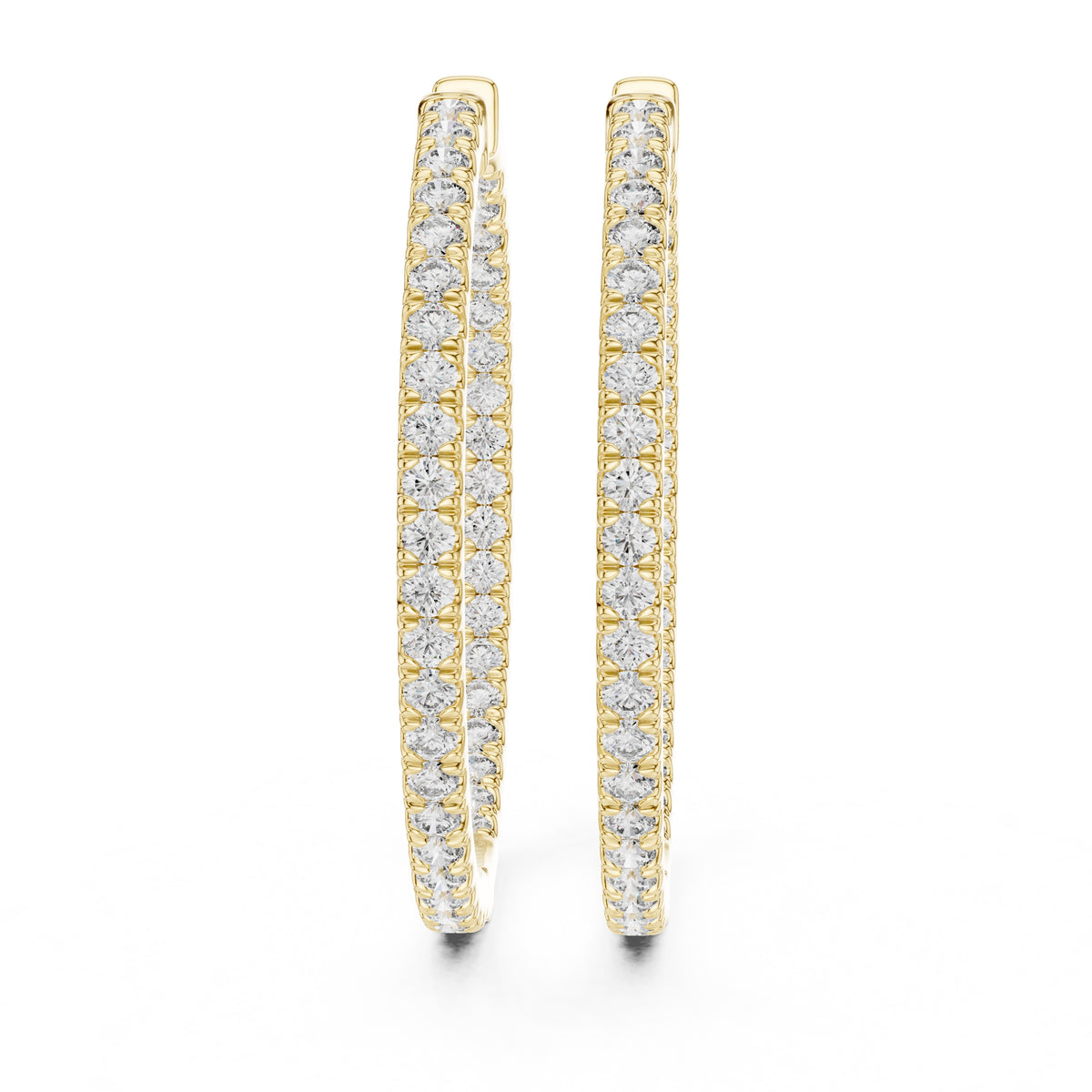 The Lumina Inside-Out Lan Grown Diamond Hoops Yellow Gold