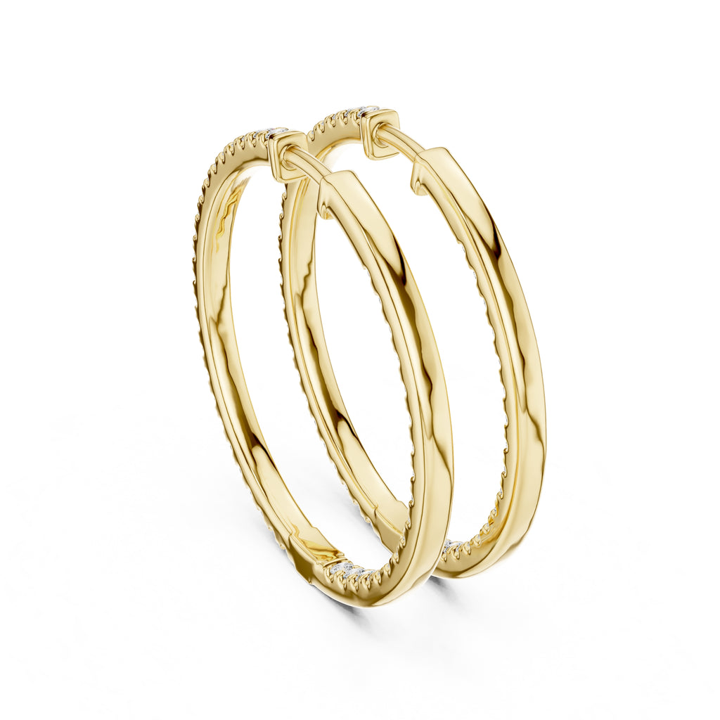 The Lumina Inside-Out Lan Grown Diamond Hoops Yellow Gold