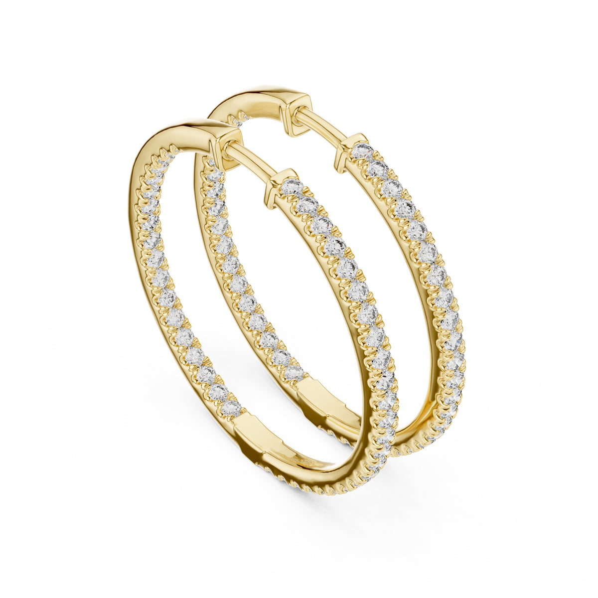 The Lumina Inside-Out Lan Grown Diamond Hoops Yellow Gold