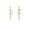 The Chevron Solitaire Lan Grown Diamond Hoops Yellow Gold