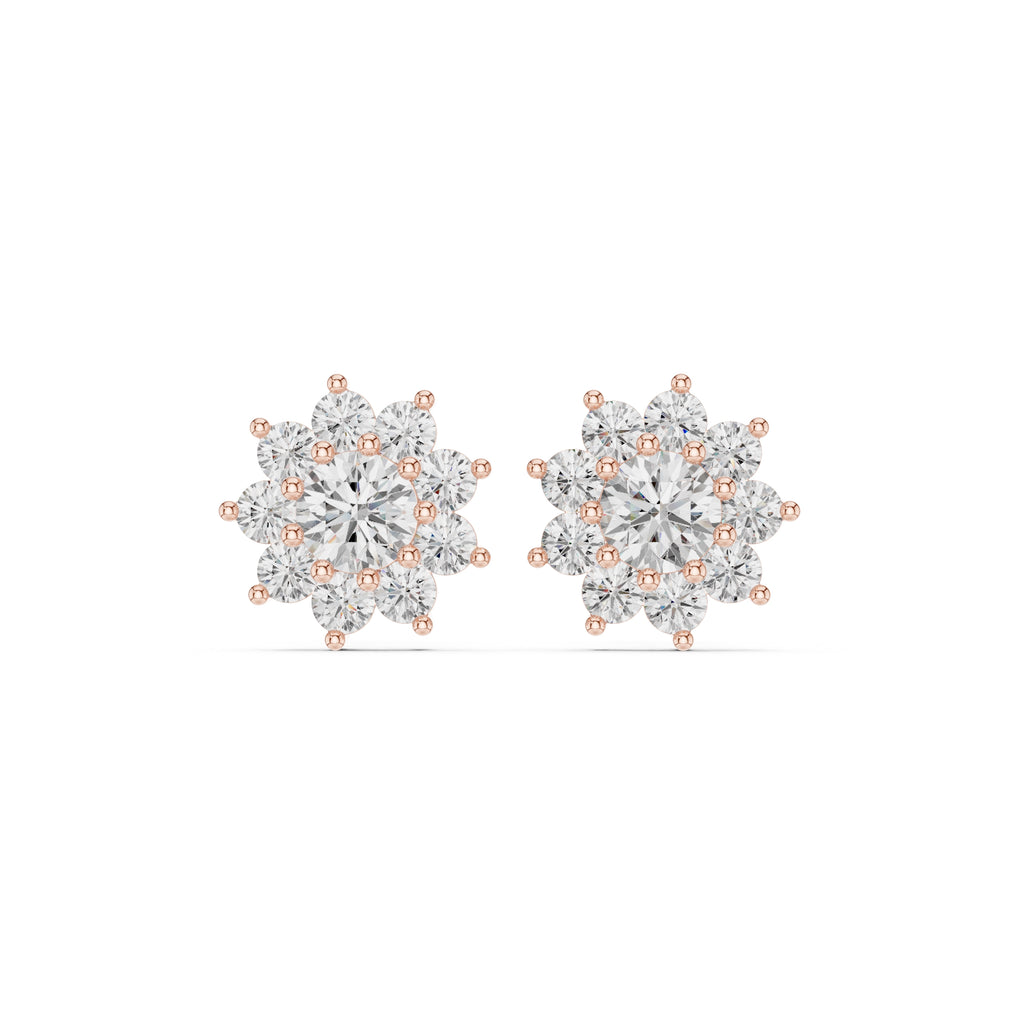 The Blossom Lan Grown Diamond Studs Rose Gold