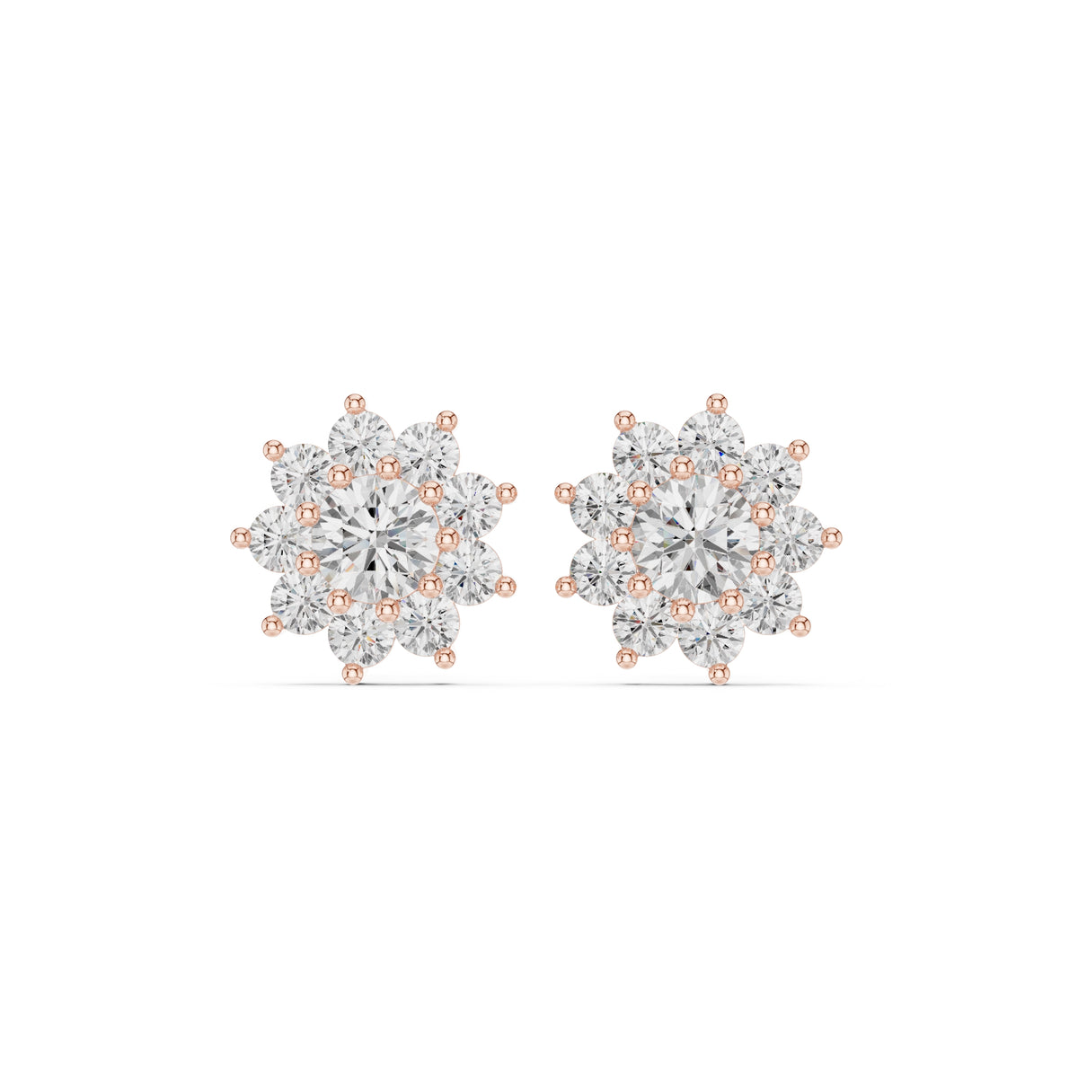 The Blossom Lan Grown Diamond Studs Rose Gold