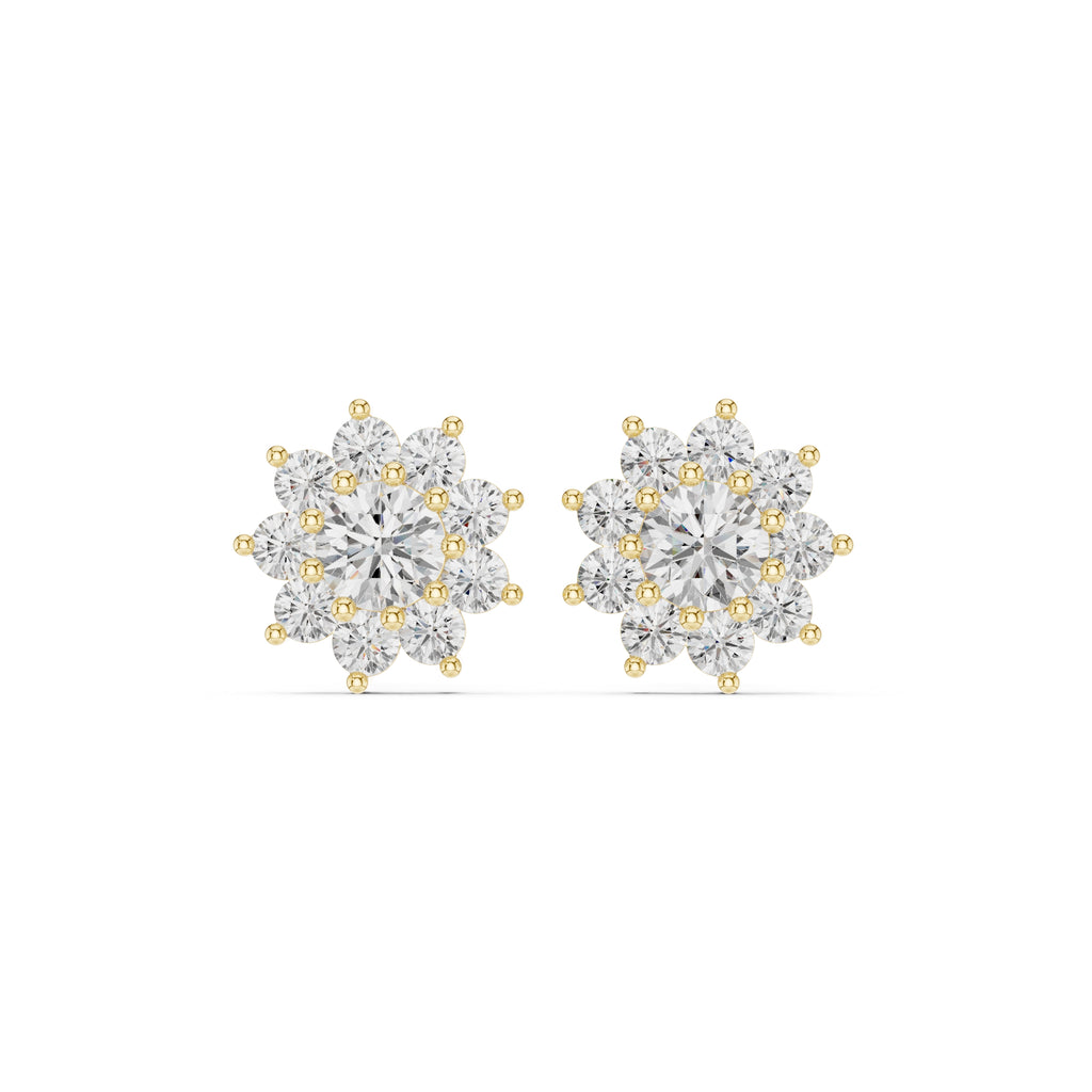 The Blossom Lan Grown Diamond Studs Yellow Gold