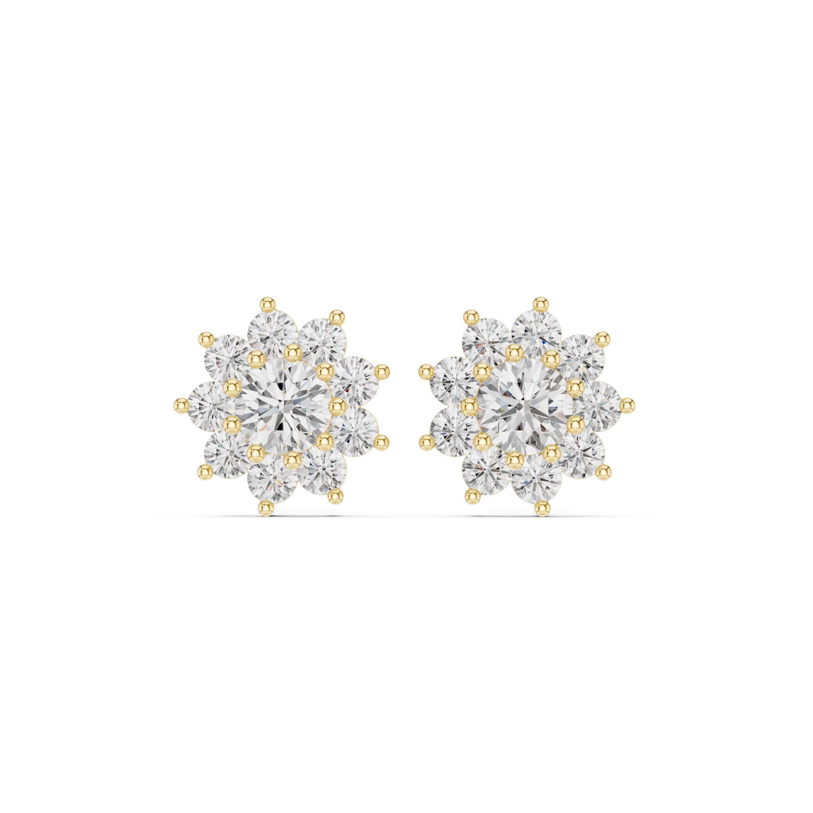 The Blossom Lan Grown Diamond Studs Yellow Gold