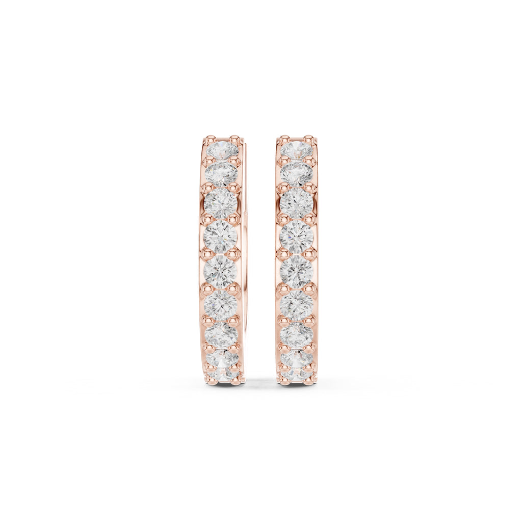 The Parallel Lan Grown Diamond Huggies Rose Gold