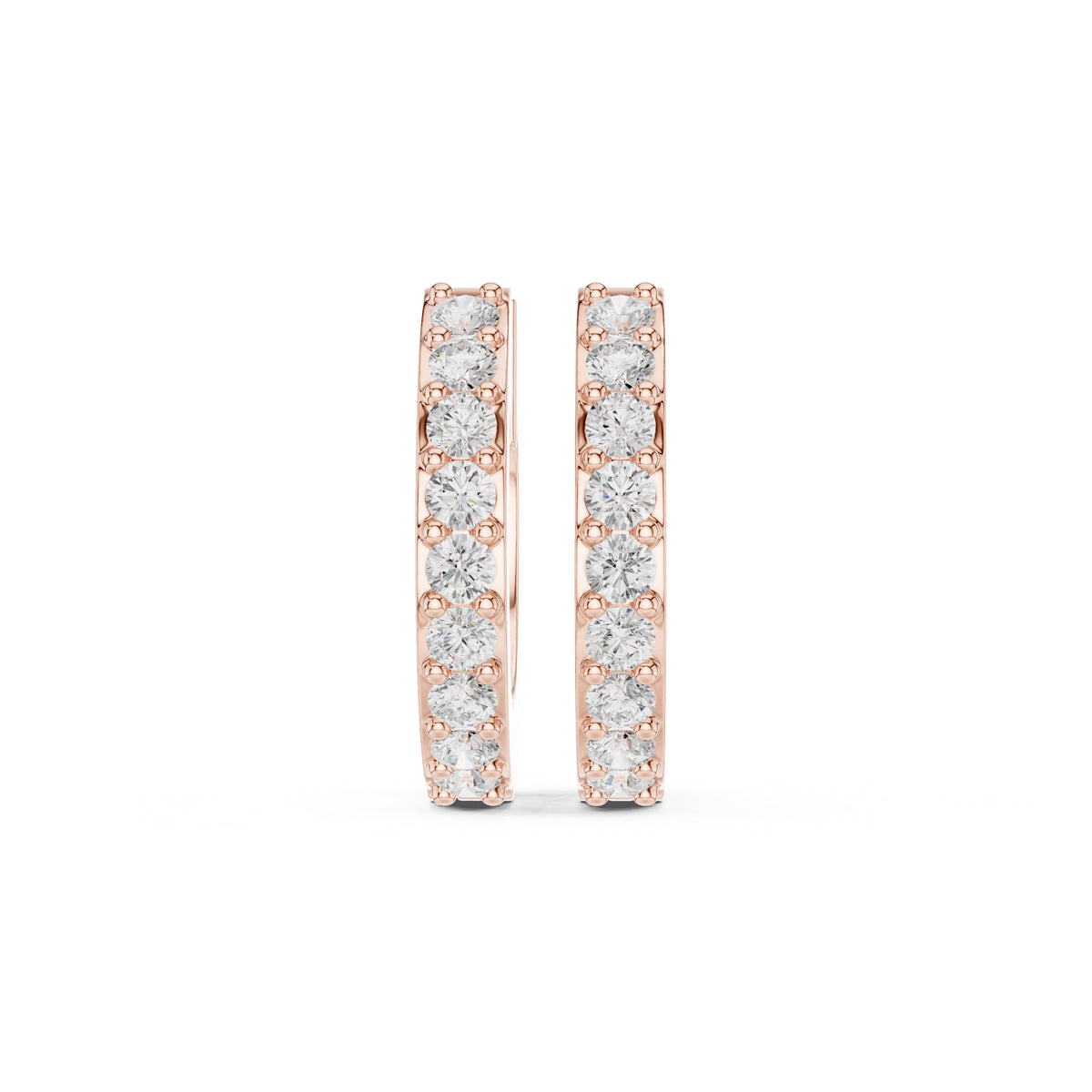 The Parallel Lan Grown Diamond Huggies Rose Gold