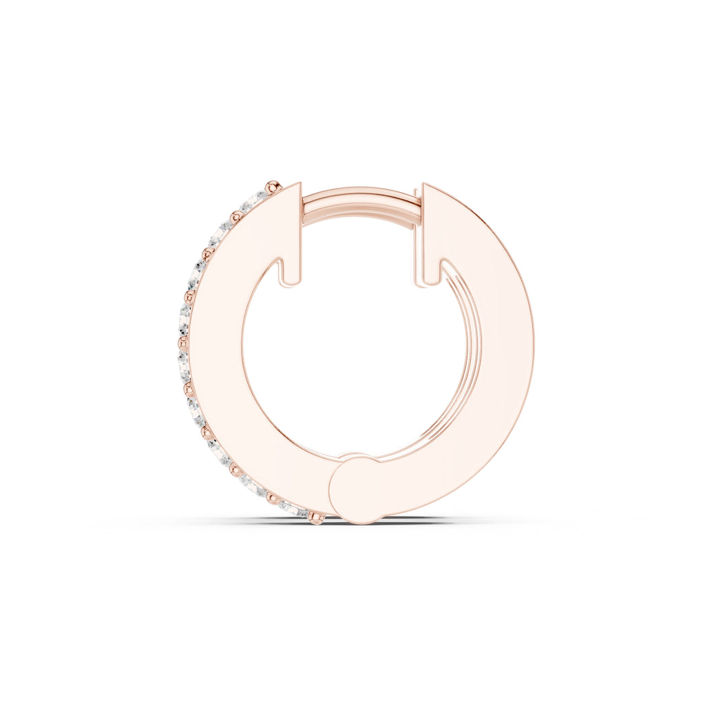 The Parallel Lan Grown Diamond Huggies Rose Gold