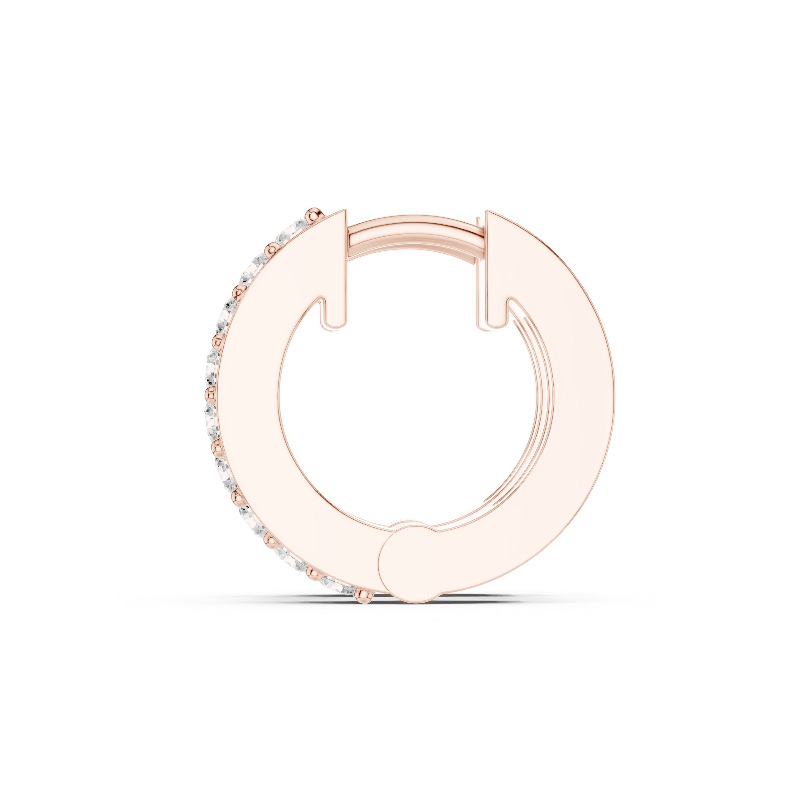 The Parallel Lan Grown Diamond Huggies Rose Gold
