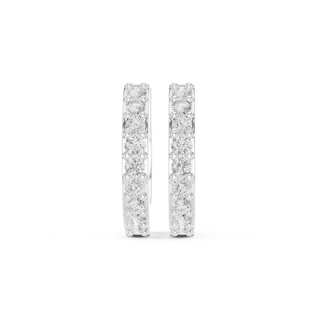The Parallel Lan Grown Diamond Huggies White Gold
