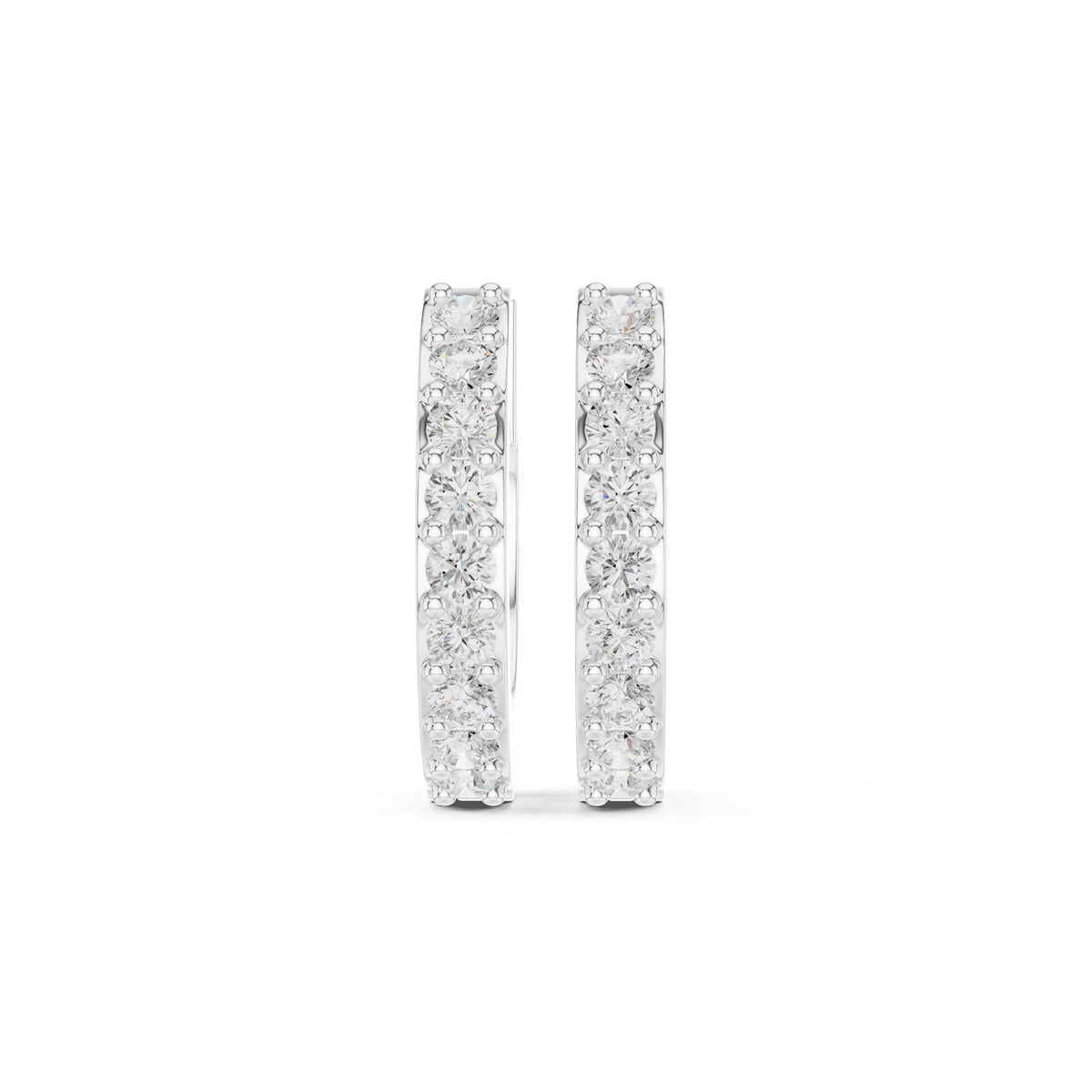The Parallel Lan Grown Diamond Huggies White Gold