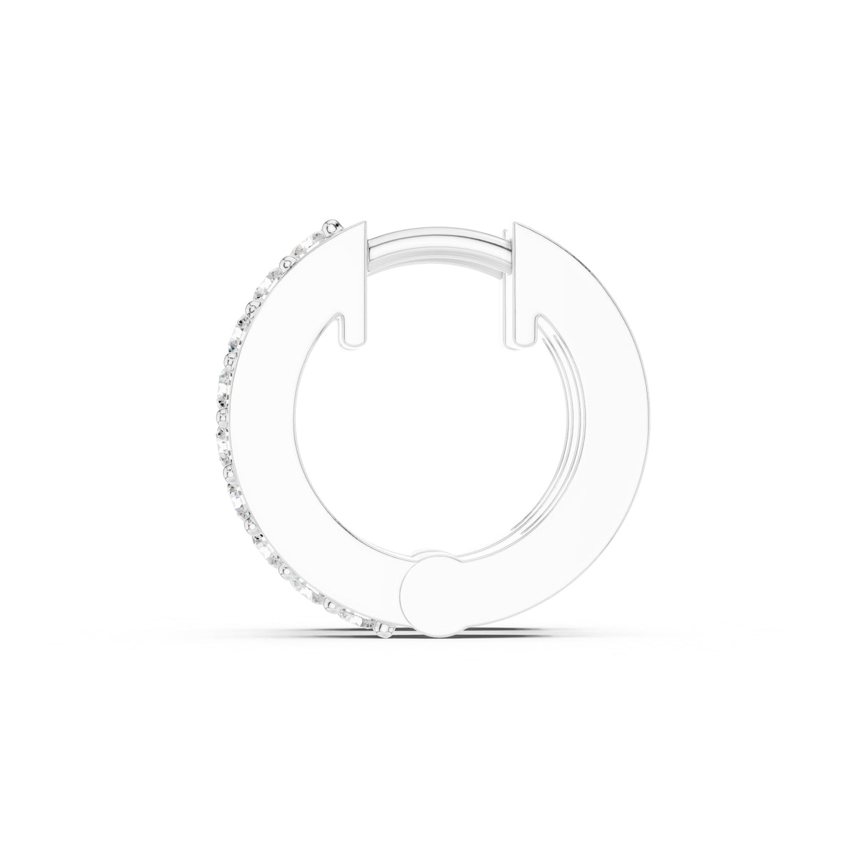 The Parallel Lan Grown Diamond Huggies White Gold