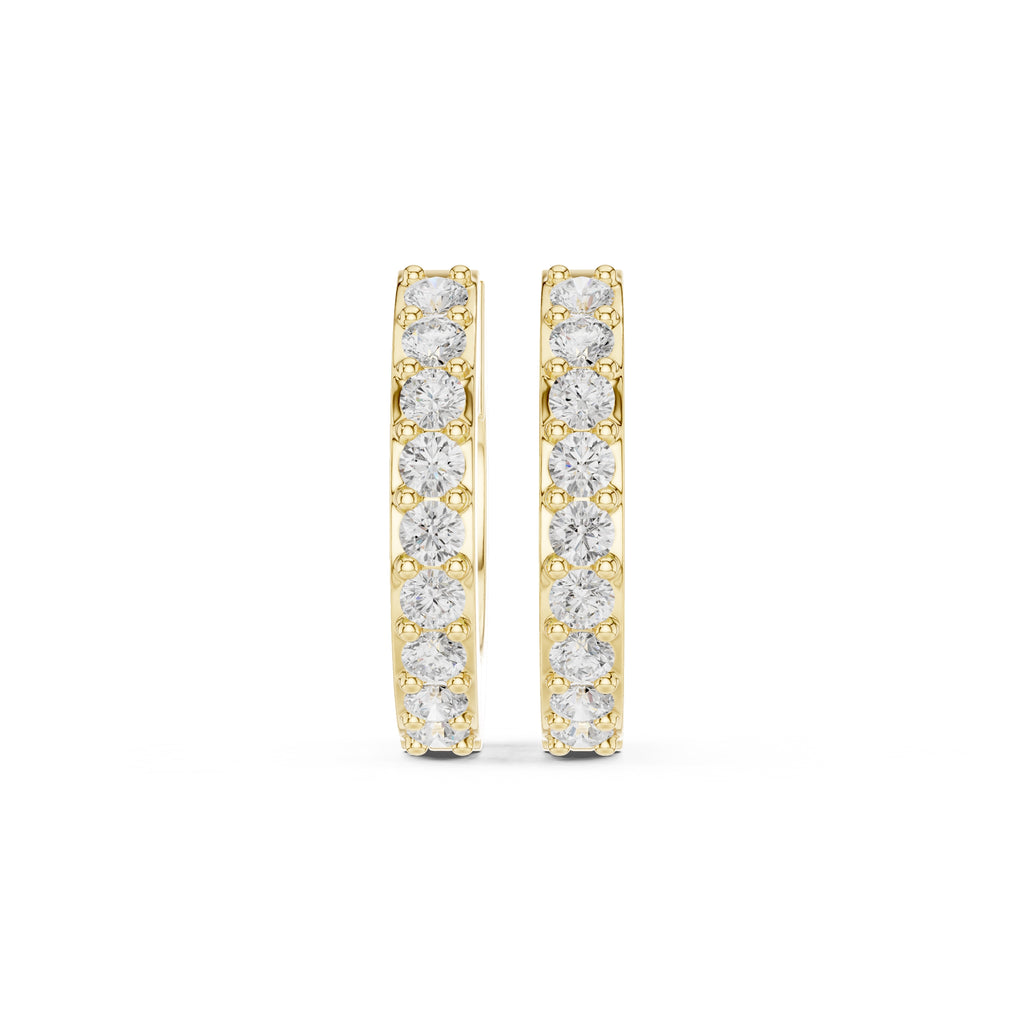 The Parallel Lan Grown Diamond Huggies Yellow Gold
