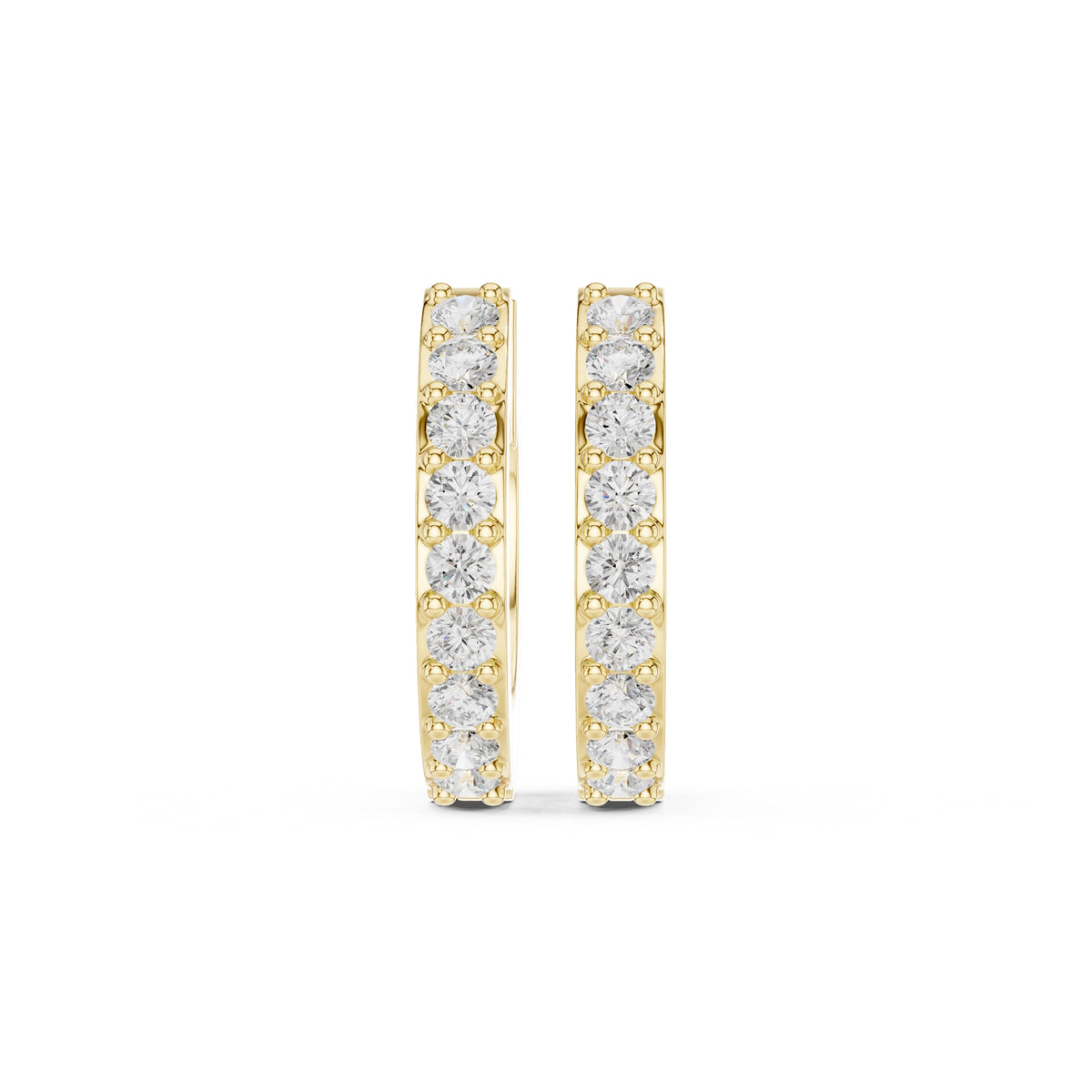 The Parallel Lan Grown Diamond Huggies Yellow Gold