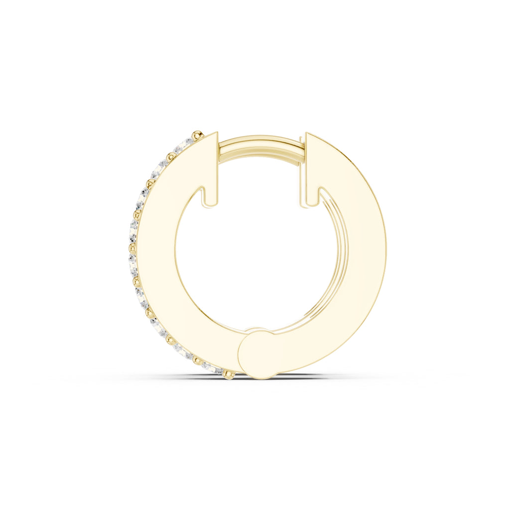 The Parallel Lan Grown Diamond Huggies Yellow Gold