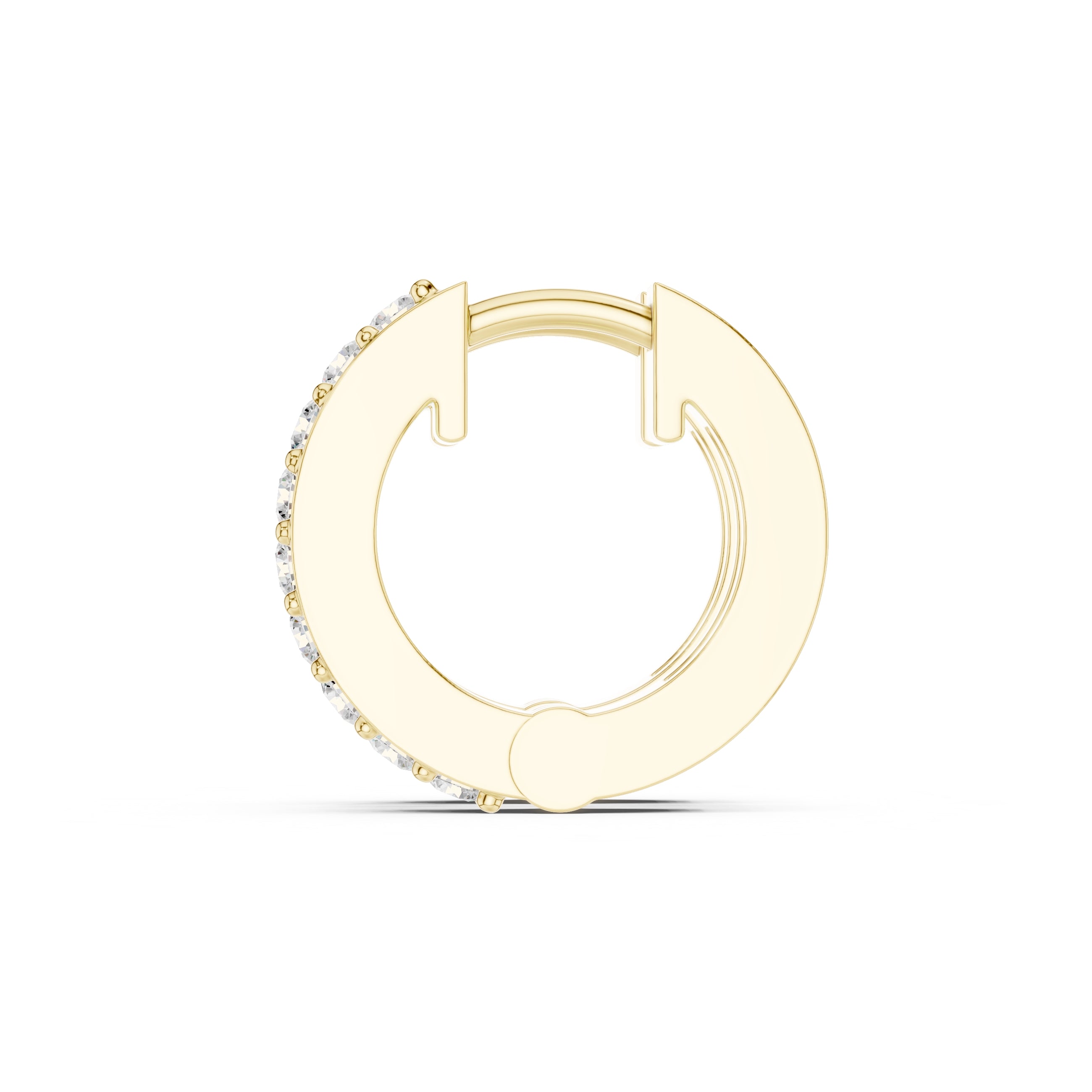 The Parallel Lan Grown Diamond Huggies Yellow Gold