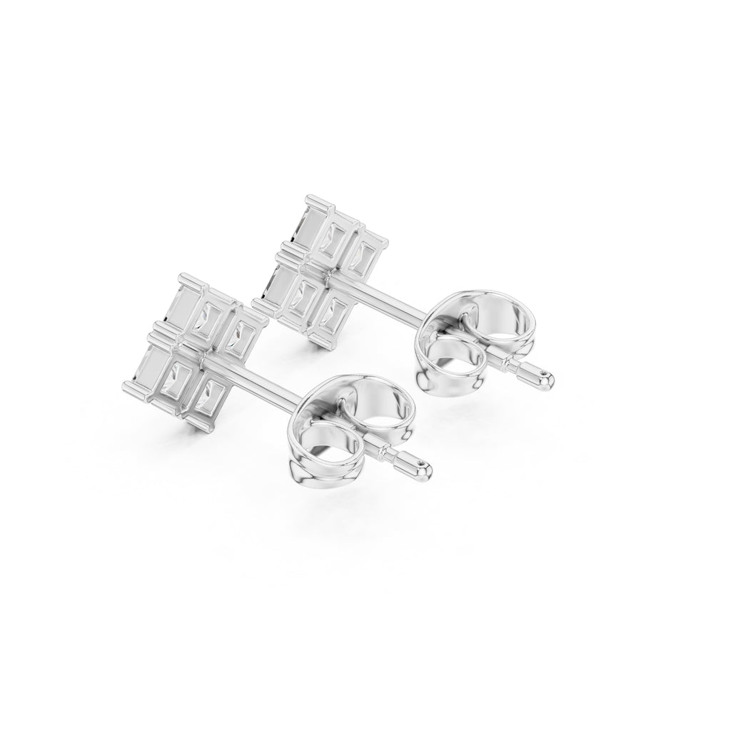 The Quad Illusion Lan Grown Diamond Studs White Gold