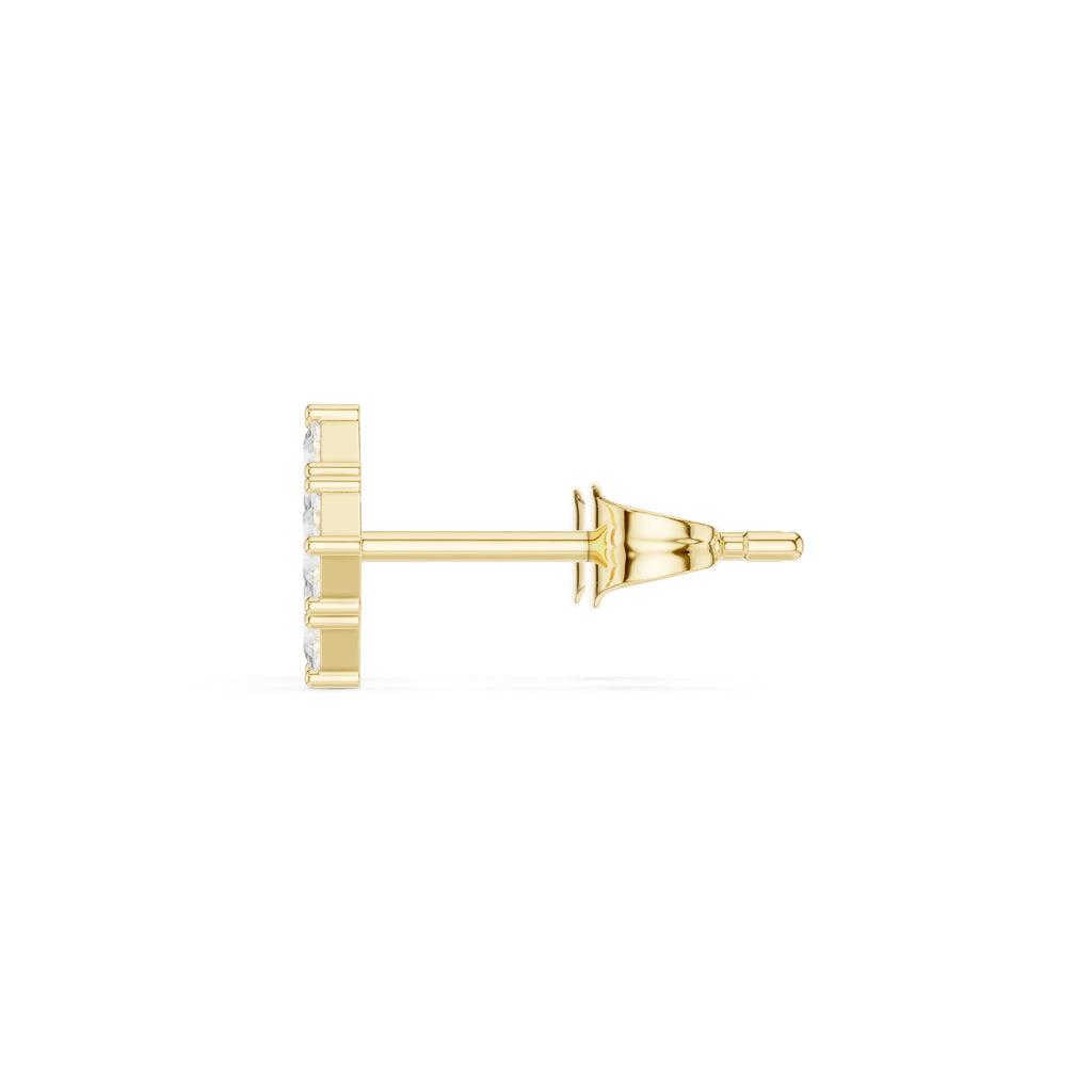 The Quad Illusion Lan Grown Diamond Studs Yellow Gold