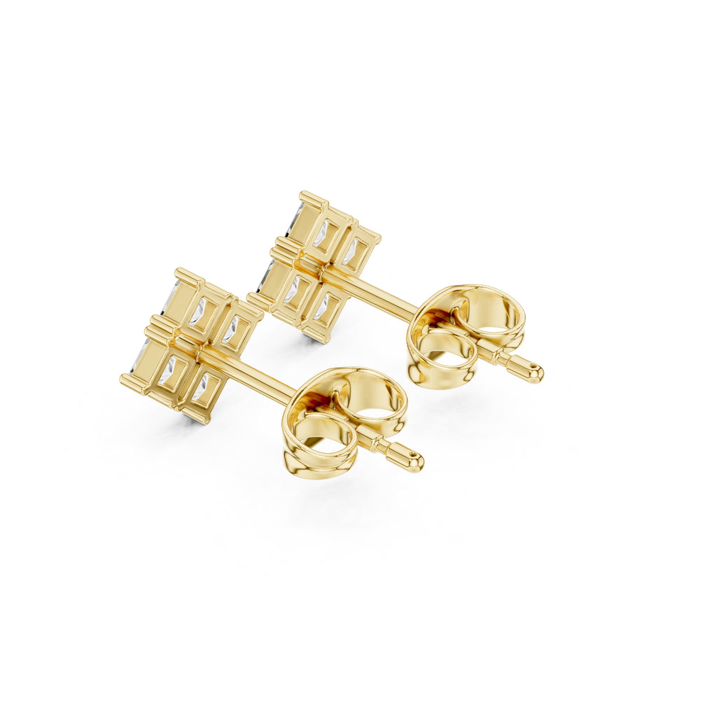 The Quad Illusion Lan Grown Diamond Studs Yellow Gold
