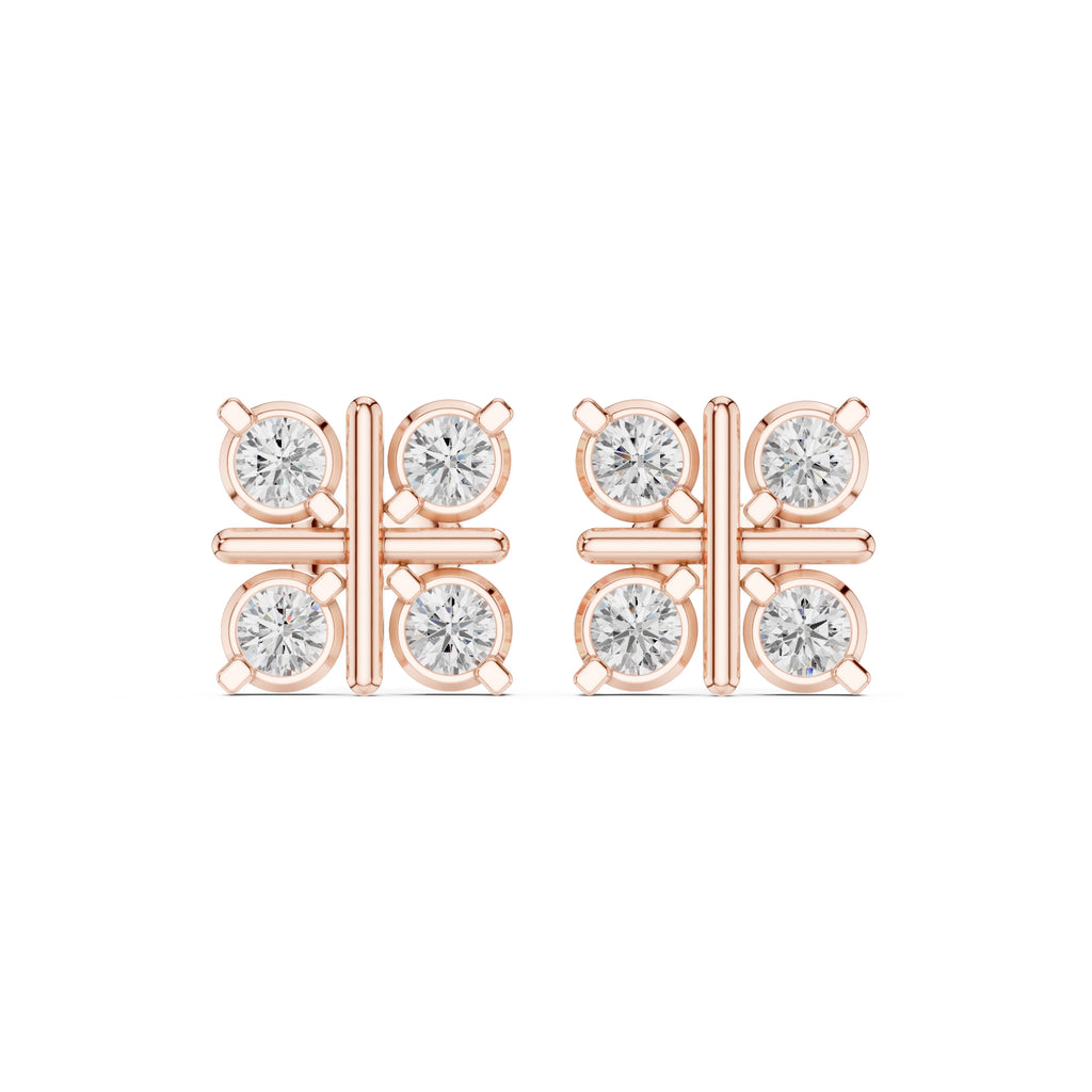 The Monarch Lan Grown Diamond Studs Rose Gold