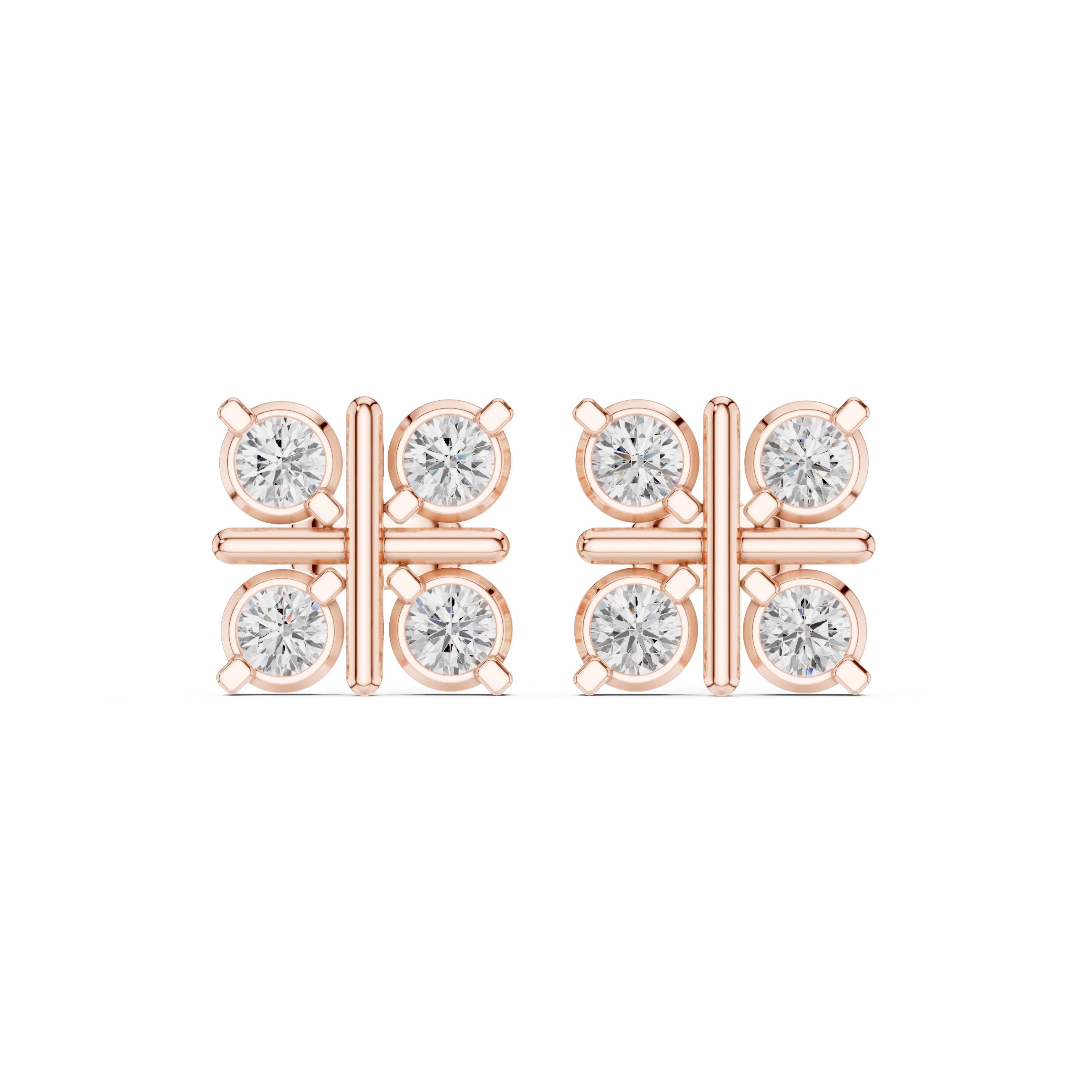 The Monarch Lan Grown Diamond Studs Rose Gold