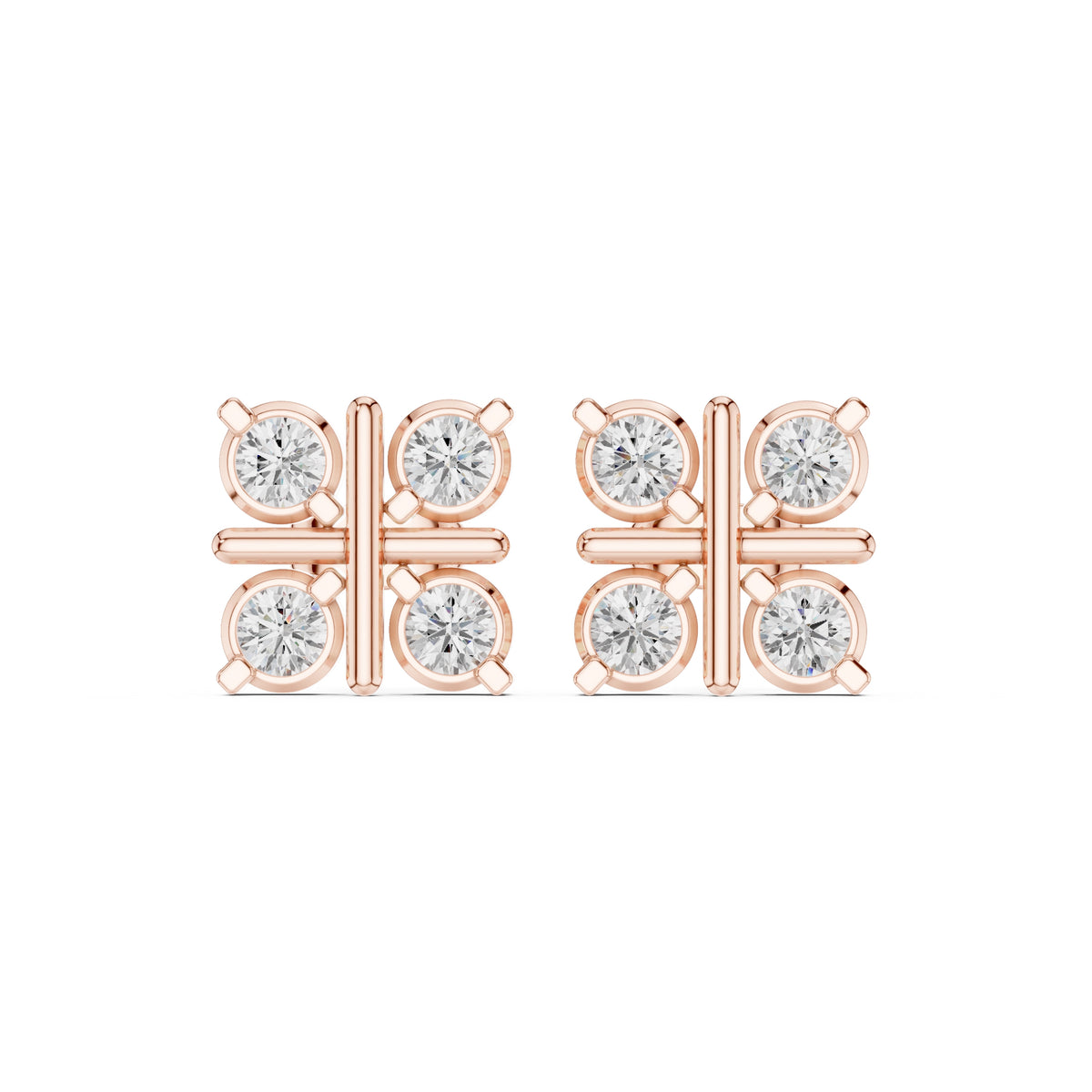The Monarch Lab Grown Diamond Studs Rose Gold