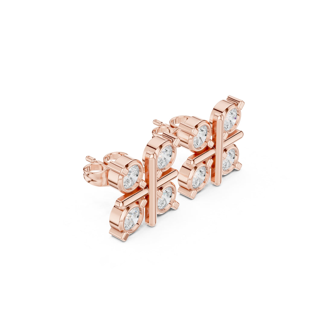 The Monarch Lan Grown Diamond Studs Rose Gold