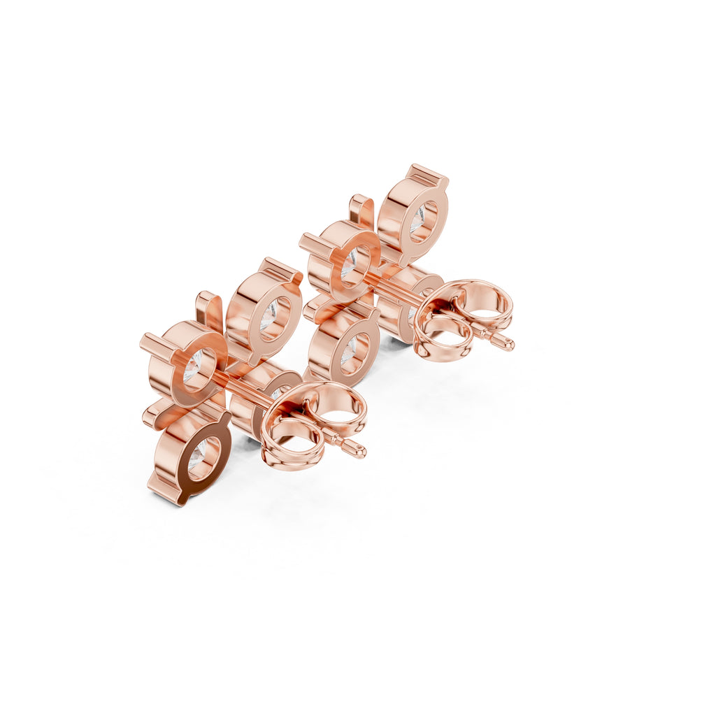 The Monarch Lan Grown Diamond Studs Rose Gold