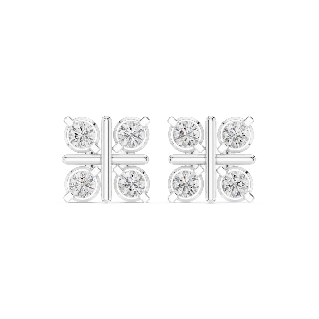 The Monarch Lan Grown Diamond Studs White Gold