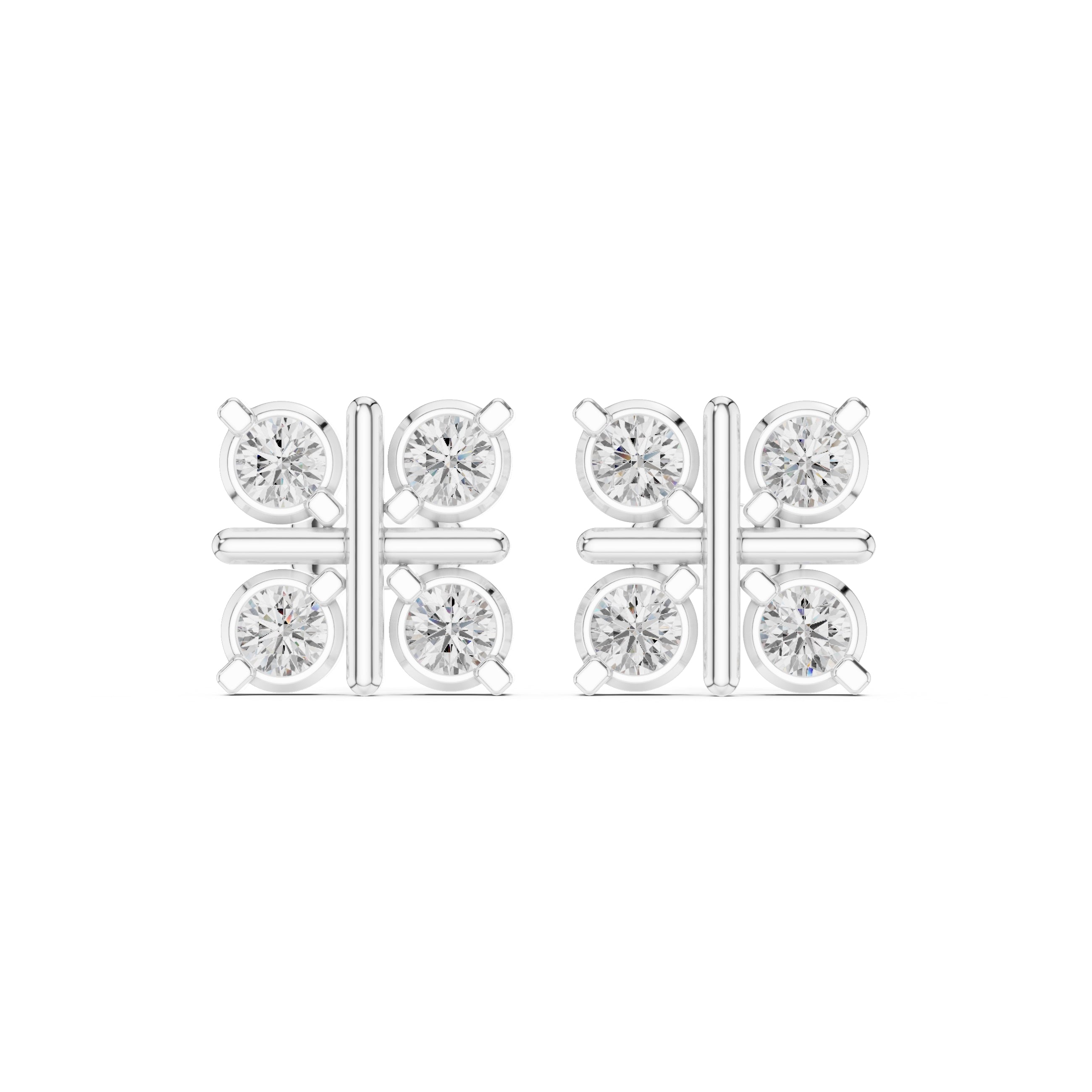 The Monarch Lan Grown Diamond Studs White Gold