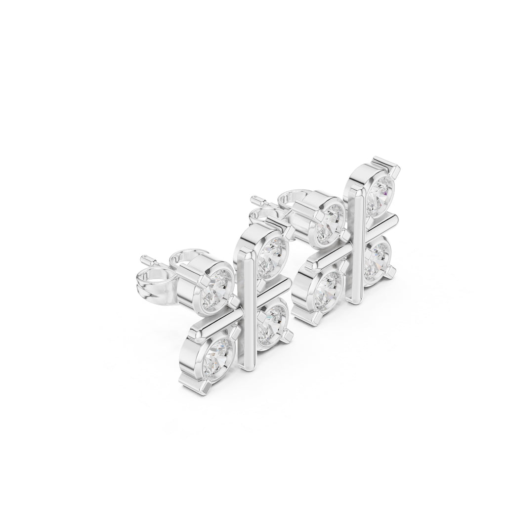 The Monarch Lan Grown Diamond Studs White Gold