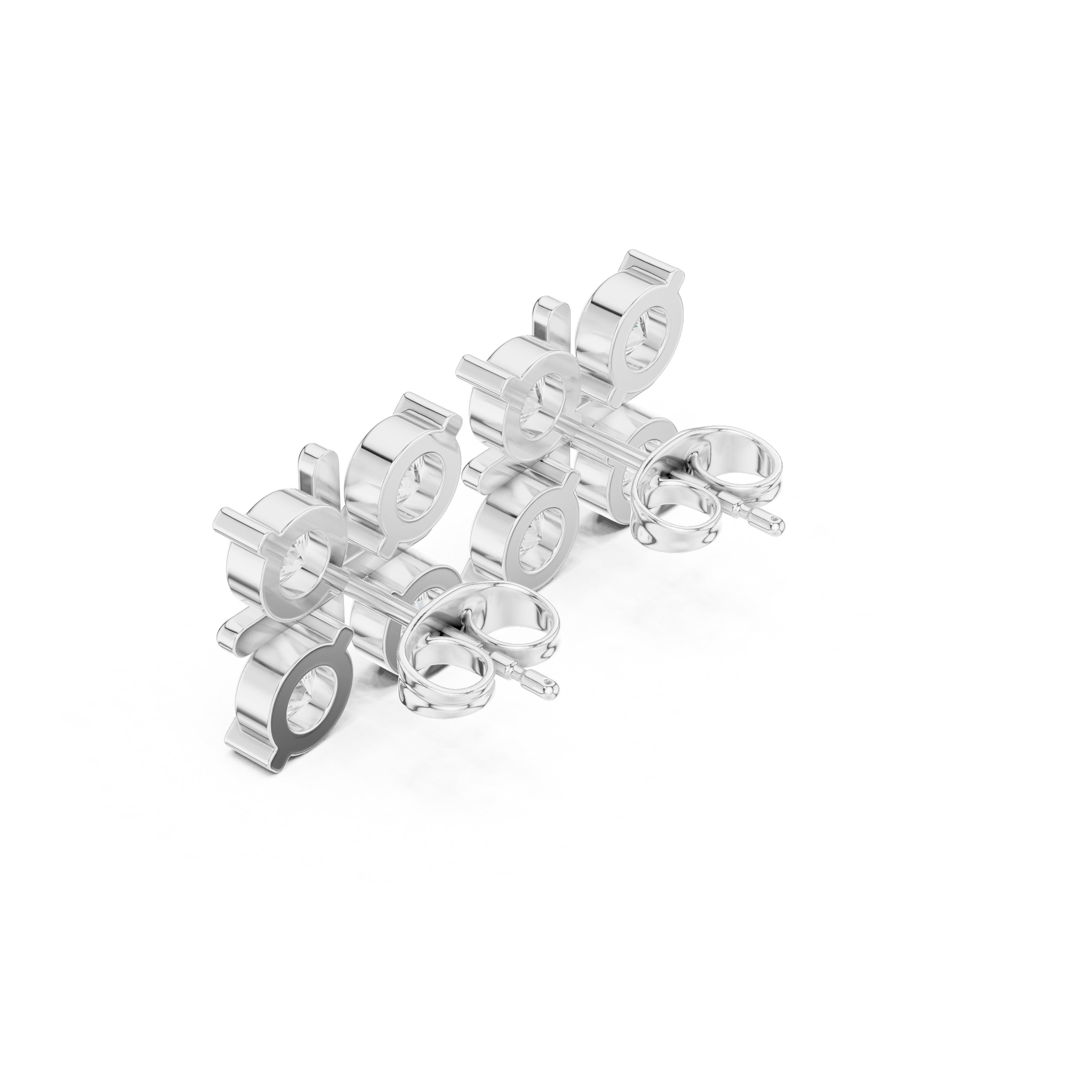 The Monarch Lan Grown Diamond Studs White Gold