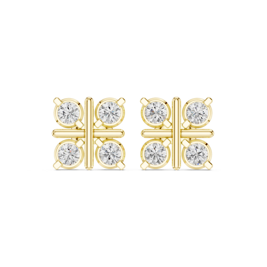 The Monarch Lan Grown Diamond Studs Yellow Gold