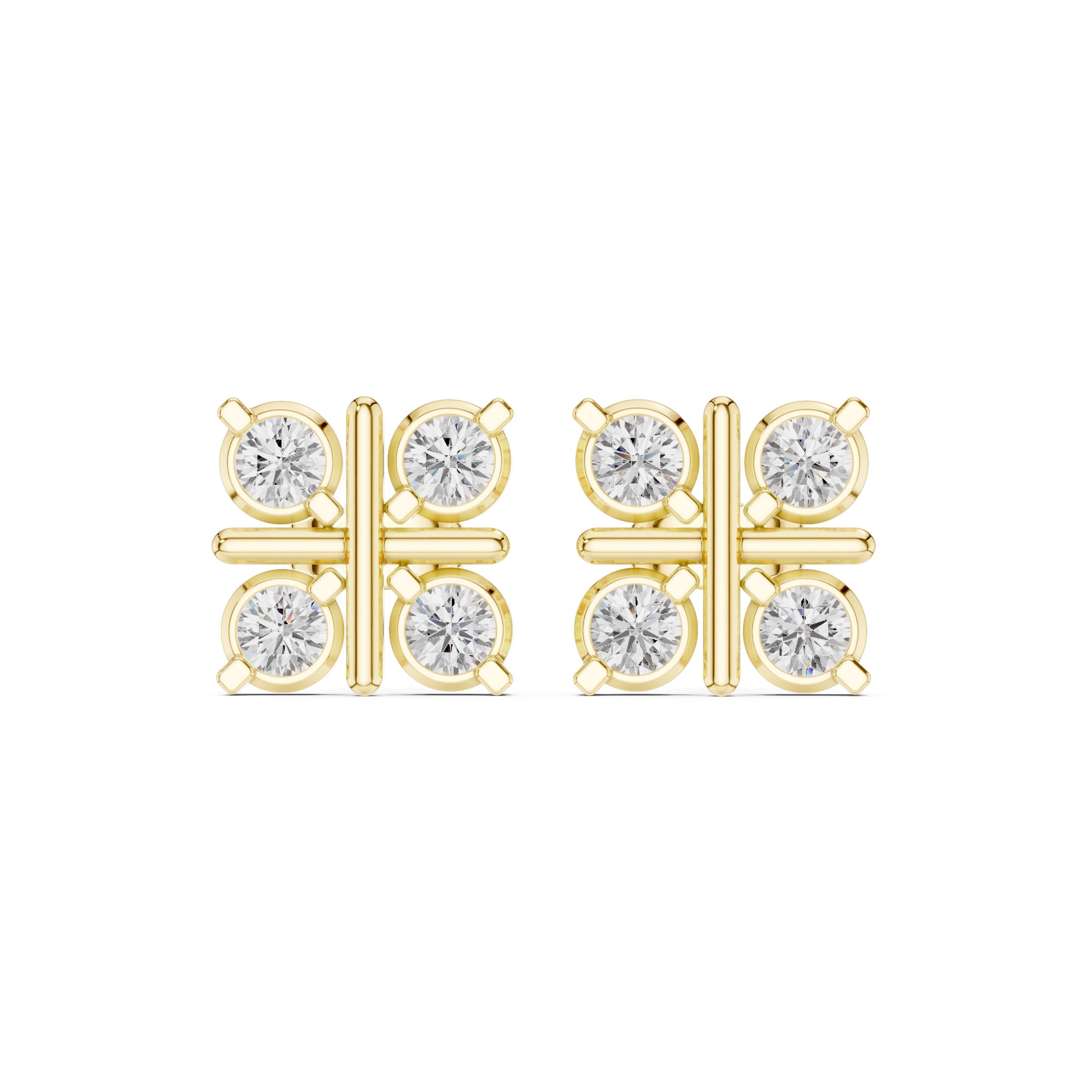 The Monarch Lan Grown Diamond Studs Yellow Gold