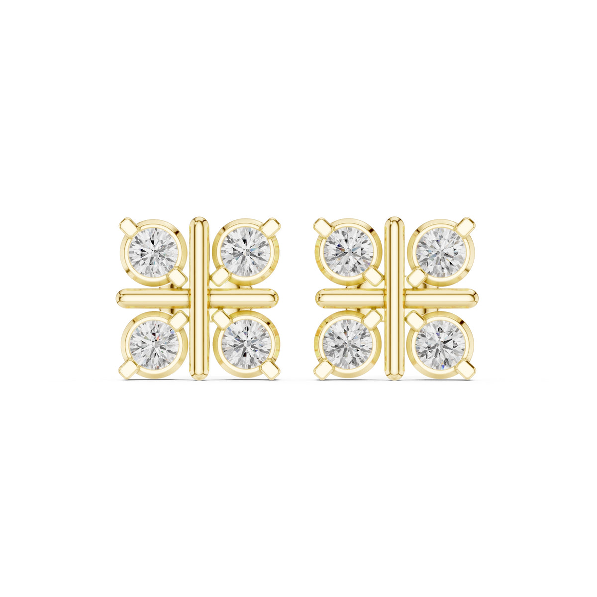 The Monarch Lab Grown Diamond Studs Yellow Gold