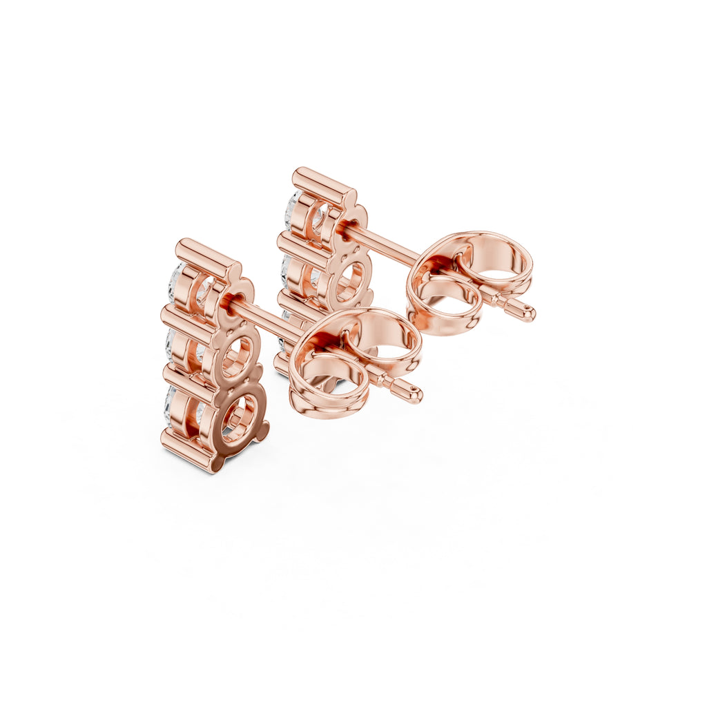 The Cascade Lan Grown Diamond Earrings Rose Gold