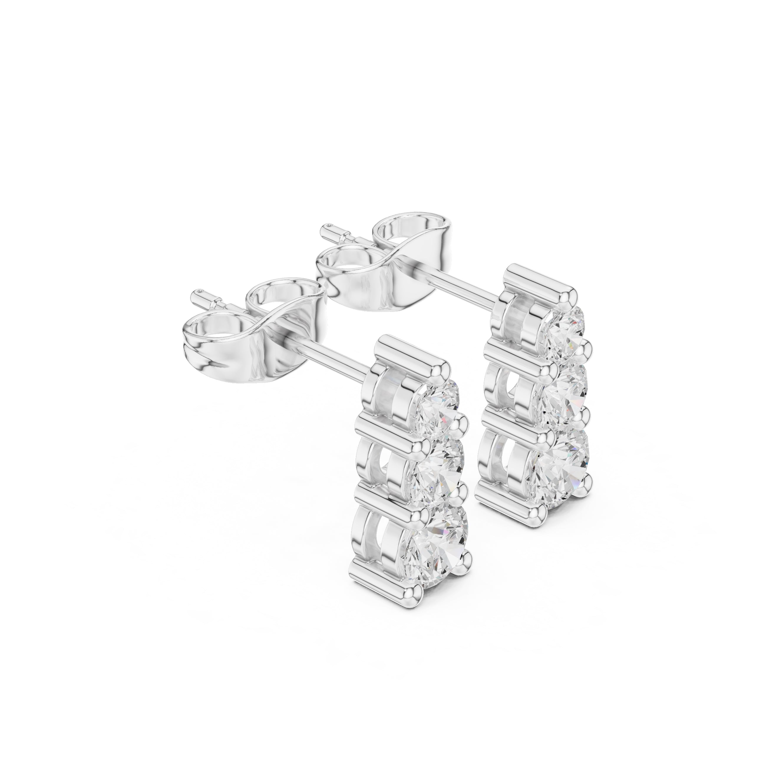 The Cascade Lan Grown Diamond Earrings White Gold